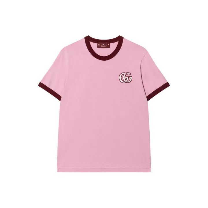 Gucci Gucci Pink Logo Print Cotton T-Shirt-2507 Size M / US 6-8 / IT 42-44 - 7 Thumbnail