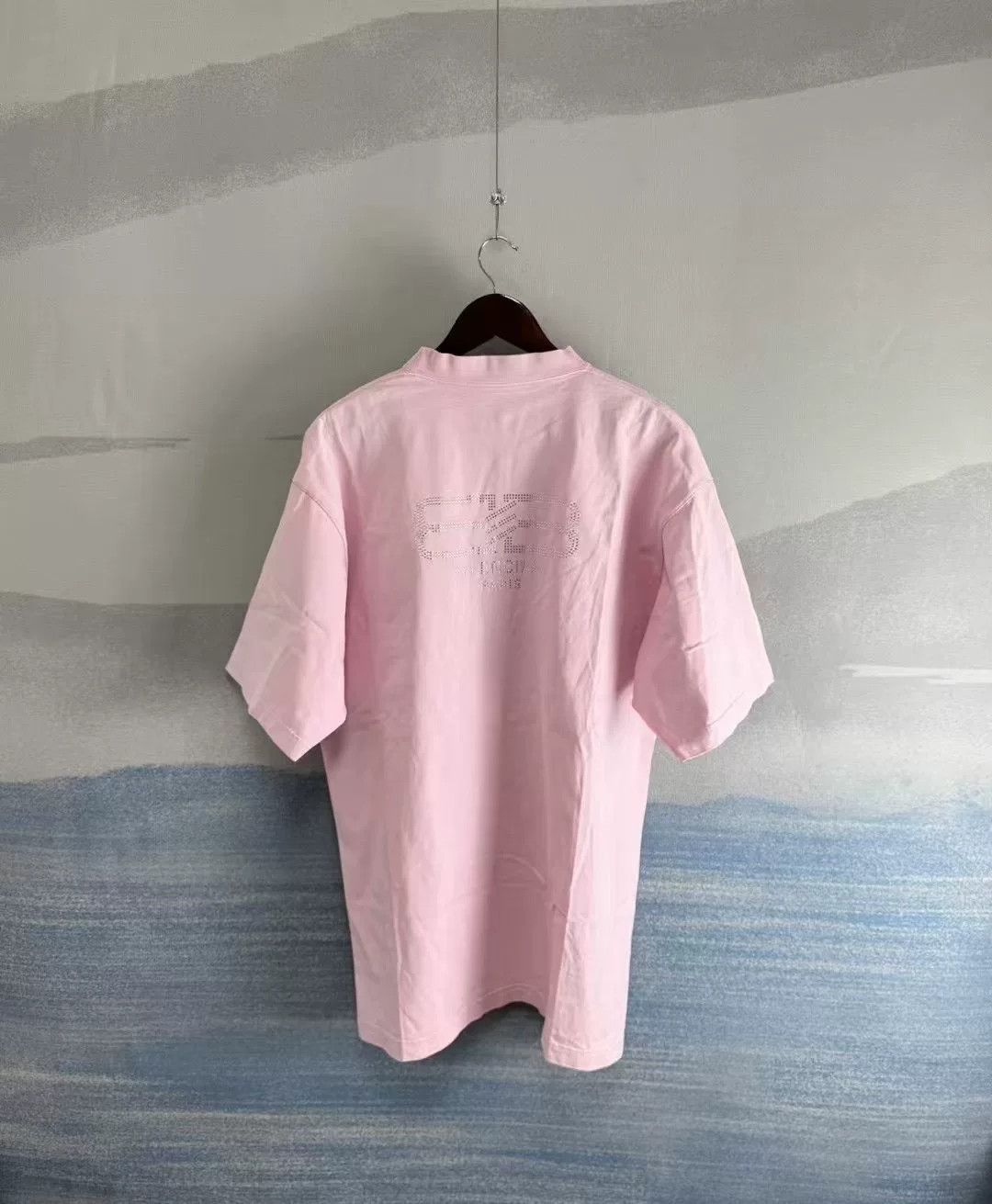 Balenciaga Balenciaga Pink Back Double B Crystal Tee Size M / US 6-8 / IT 42-44 - 1 Thumbnail