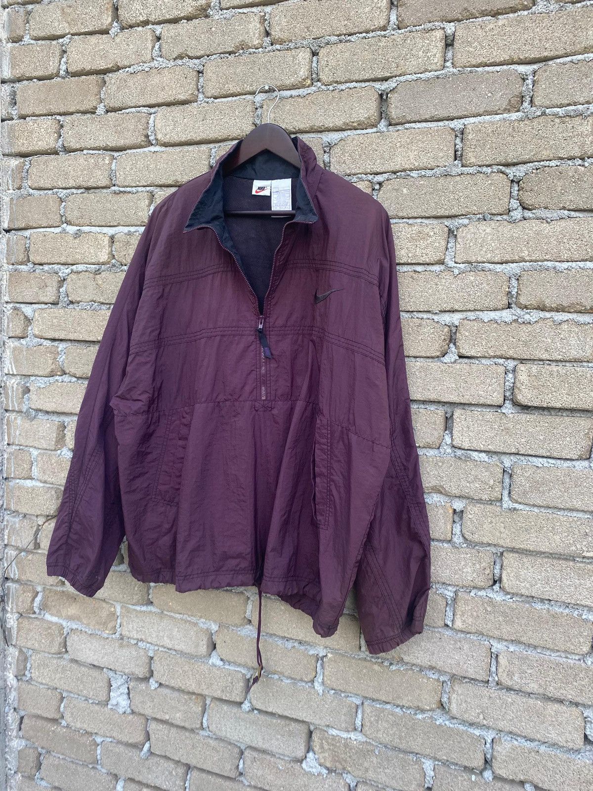Nike Vintage 90s Nike Swoosh Windbreaker Half Zipper Size US L / EU 52-54 / 3 - 5 Thumbnail
