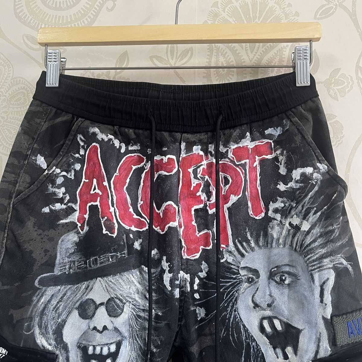 If Six Was Nine × Mostly Heard Rarely Seen Heavy Metal Accept Arts Custom Drawstring Pants Size US 31 - 20 Thumbnail