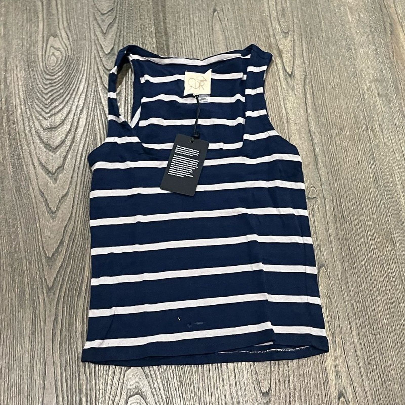 Vintage NWT Chaser Navy White Striped Tank Top Scoop Neck Size S Size S / US 4 / IT 40 - 1 Thumbnail