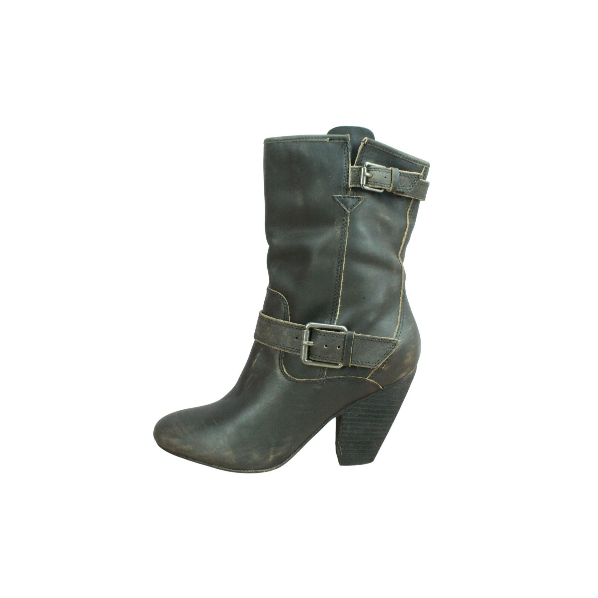 Other Corso Como Black Leather Mid Calf Somers Motorcycle Boots Si Size US 7 / IT 37 - 1 Thumbnail