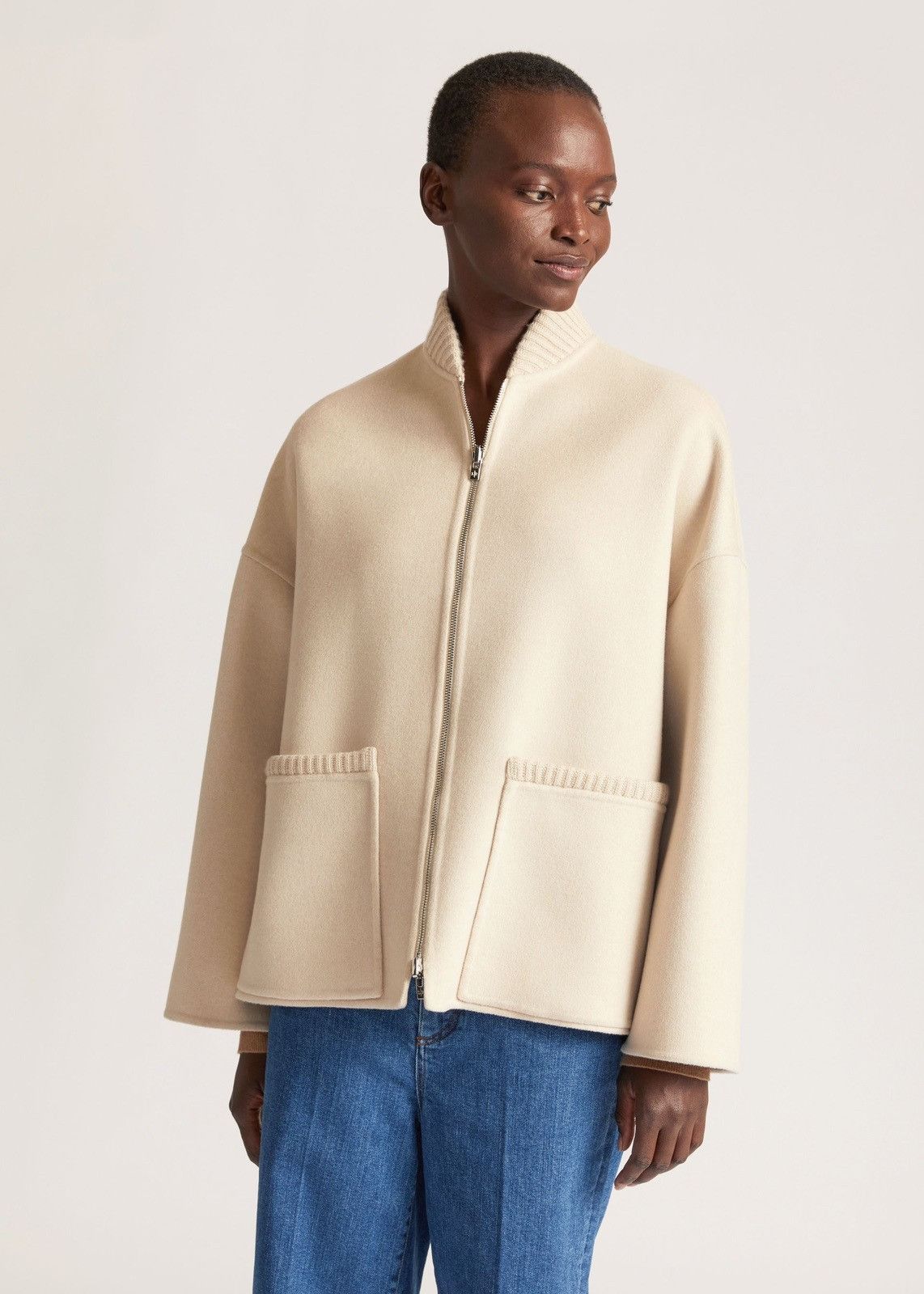 o1srvl11e0924 Orson Cshmere Jacket in Off White