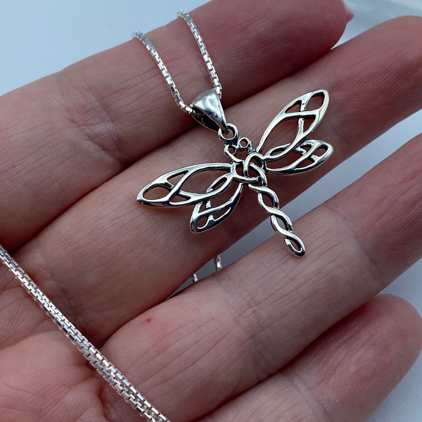 The Unbranded Brand Dragonfly Sterling Silver Necklace, Spiritual Size ONE SIZE - 4 Thumbnail