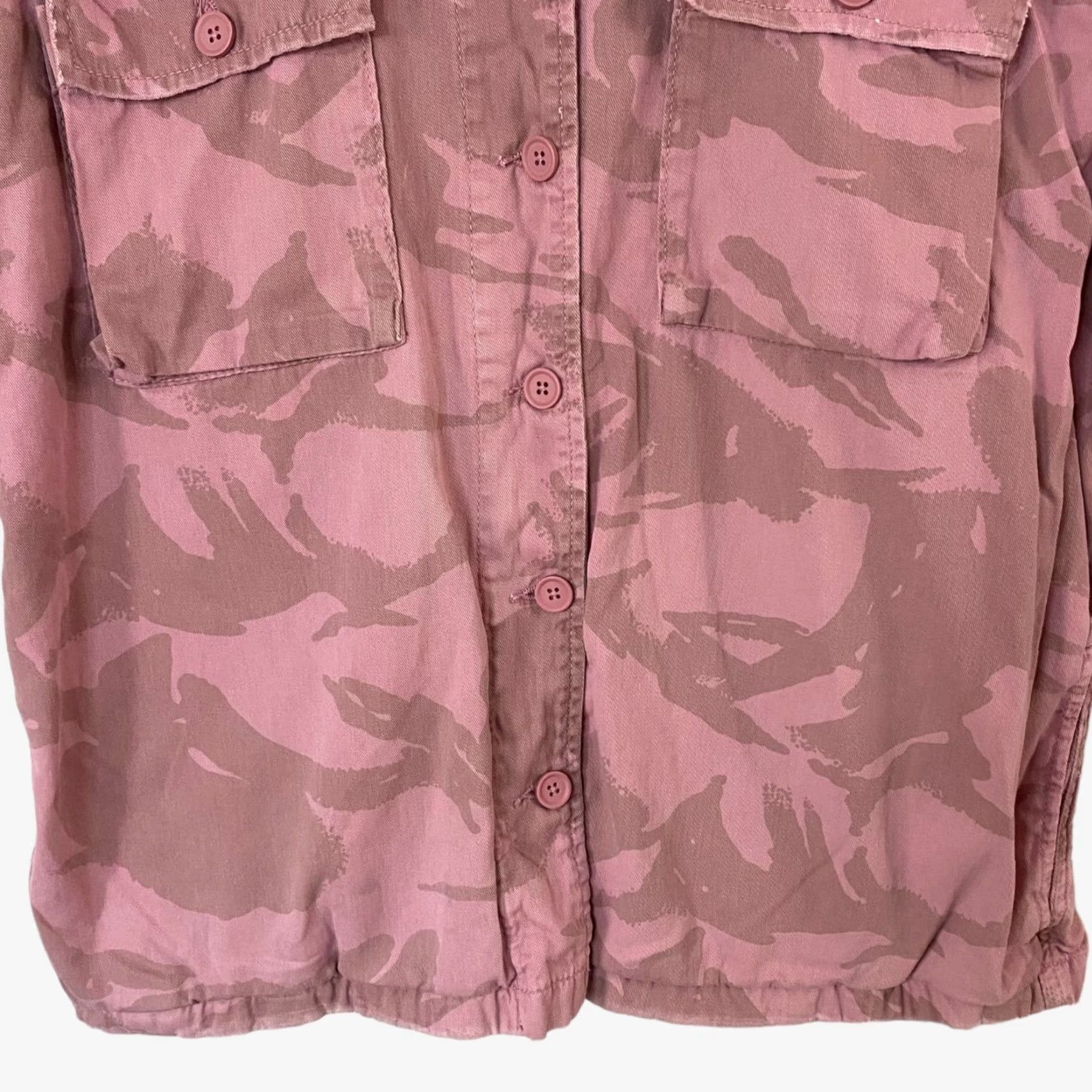Topshop Topshop Camouflage Button Front Shacket Womens 10 Pink Camo Long-Sleeve Jacket Size L / US 10 / IT 46 - 7 Thumbnail