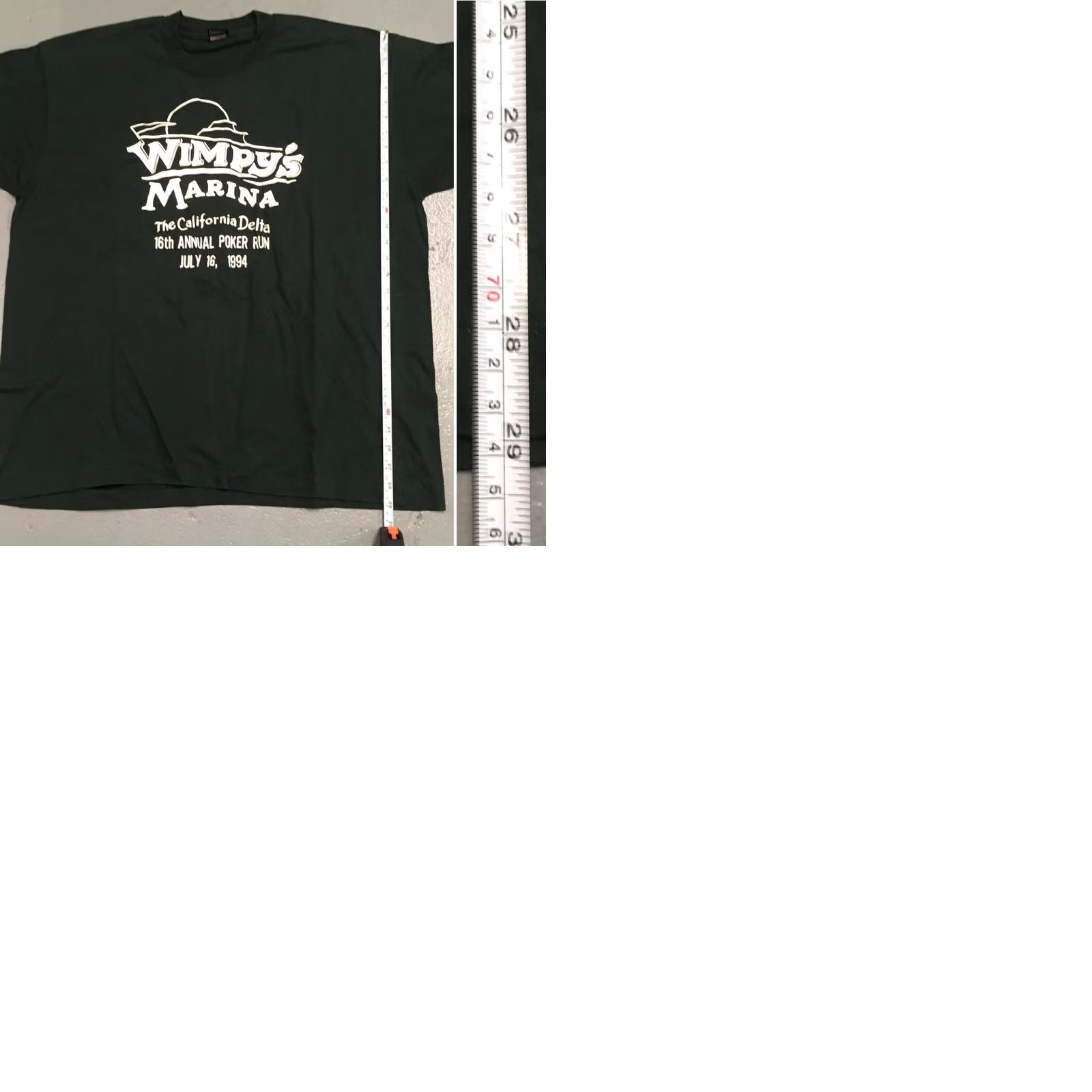 Fruit Of The Loom Vintage Wimpys Marina California Delta Poker Run 1994 T Shirt Size XXL 2XL 90s Size US XXL / EU 58 / 5 - 9 Thumbnail