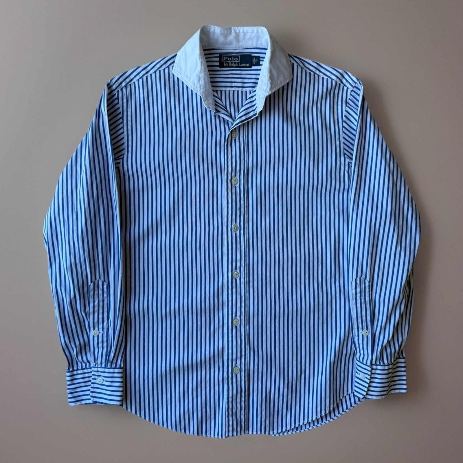 Polo Ralph Lauren Vintage Polo Ralph Lauren Shirt S Blue White Striped Oxford Size US S / EU 44-46 / 1 - 1 Thumbnail