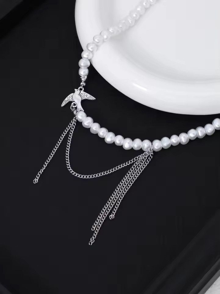 Jewelry Charm Hip Hop Peace Dove Tassel Alien Imitation Pearl Beads Size ONE SIZE - 7 Thumbnail