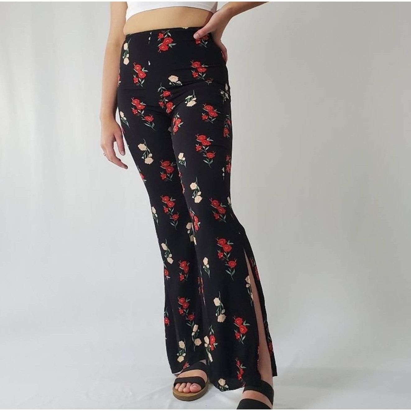Forever 21 Forever 21 Floral Wide Leg Pants - S Size 27" / US 4 / IT 40 - 2 Thumbnail