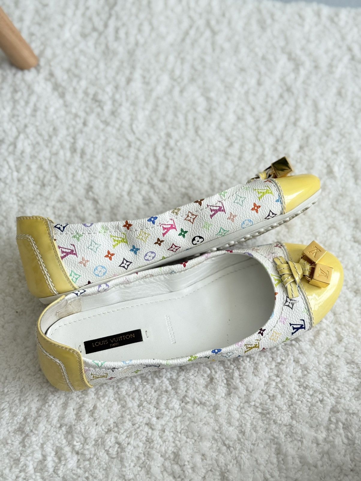 Louis Vuitton × Takashi Murakami LOUIS VUITTON White Monogram Multicolor Ballet Flats Ledies Size US 7 / IT 37 - 10 Thumbnail