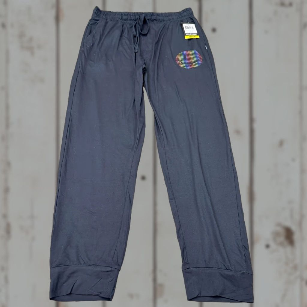 Joe Boxer Joe Boxer Lounge Pants Mens Medium Gray Smiley Face Emoji Jogger Sleepwear Size US 31 - 1 Thumbnail