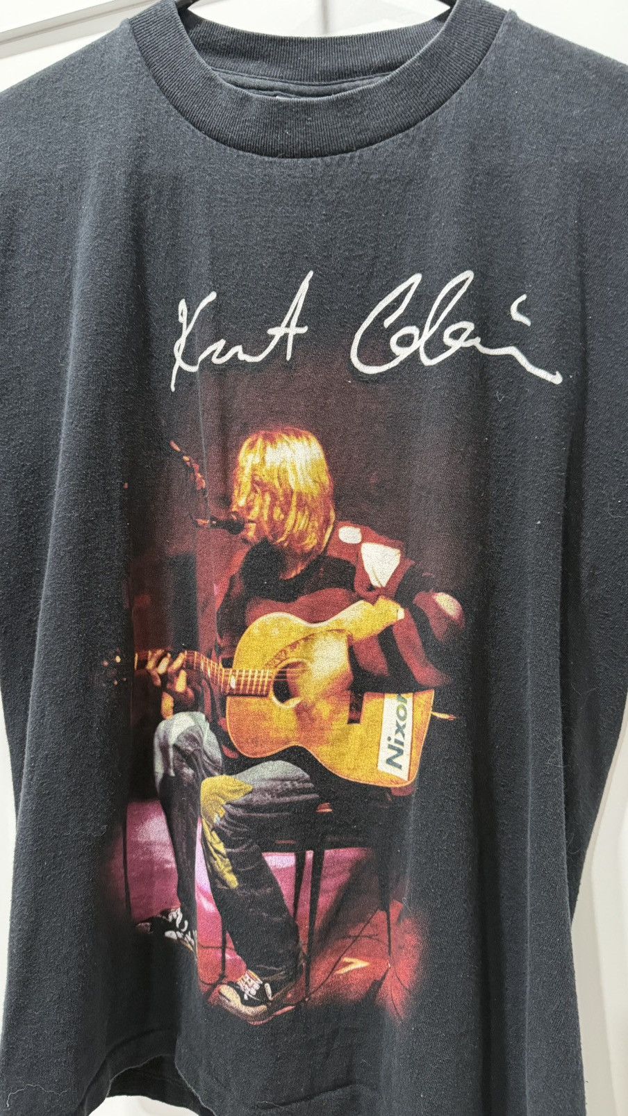 Vintage 90s KURT COBAIN SINGLE STICH T SHIRT Size US M / EU 48-50 / 2 - 4 Thumbnail