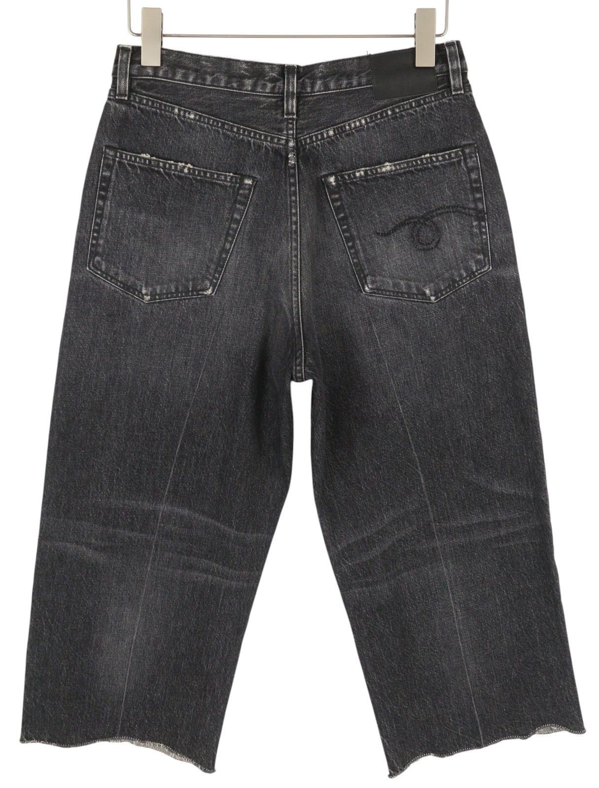 R13 ANKLED D'ARCY 27 Everit Black Faded Cropped Jeans 86222 Size 27" / US 4 / IT 40 - 4 Thumbnail