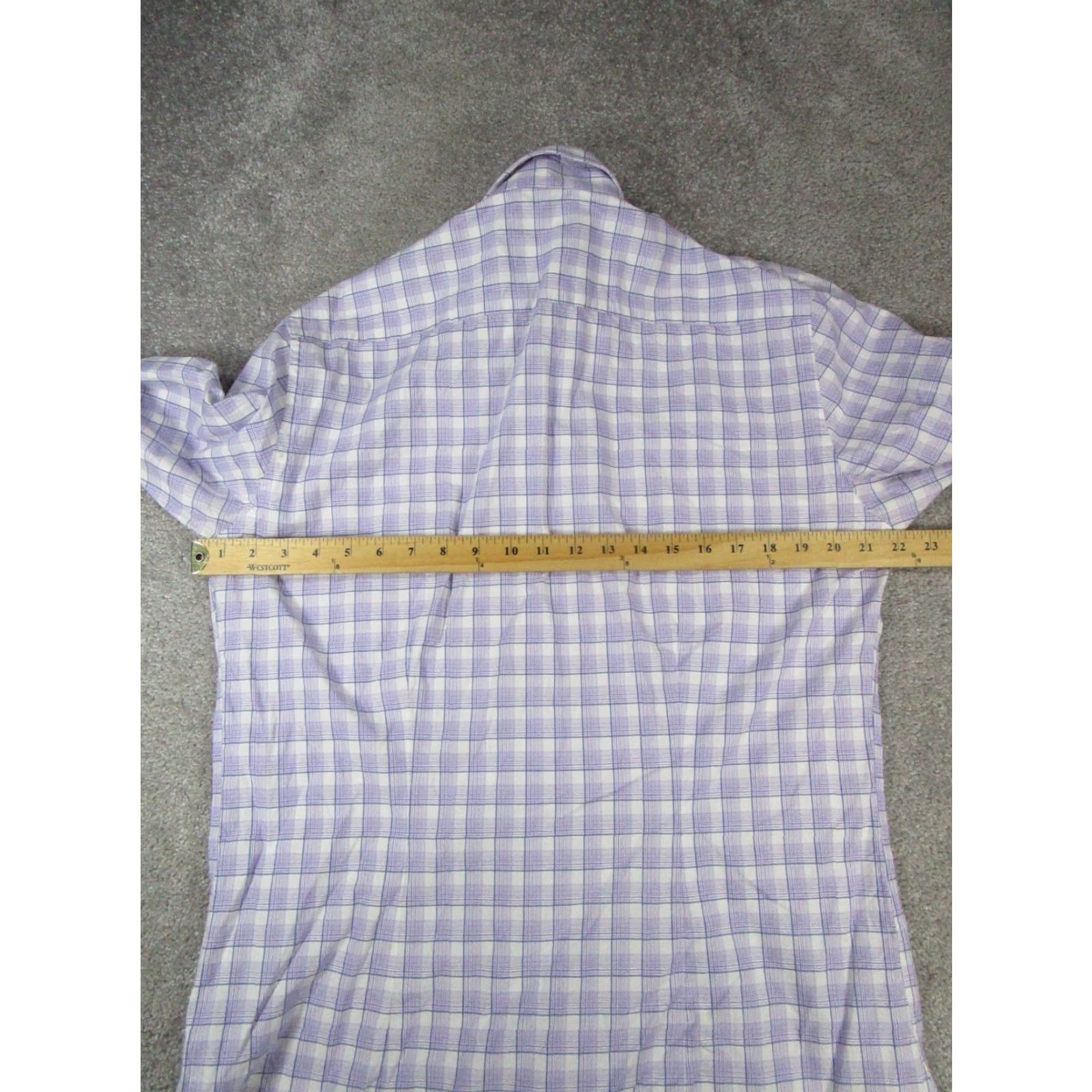 Ted Baker Ted Baker Endurance Dress Shirt Mens 16 Purple White Cotton Button Up Plaid Collared Button-Down 16 in Mens Boys Womens? Size 42R - 6 Thumbnail