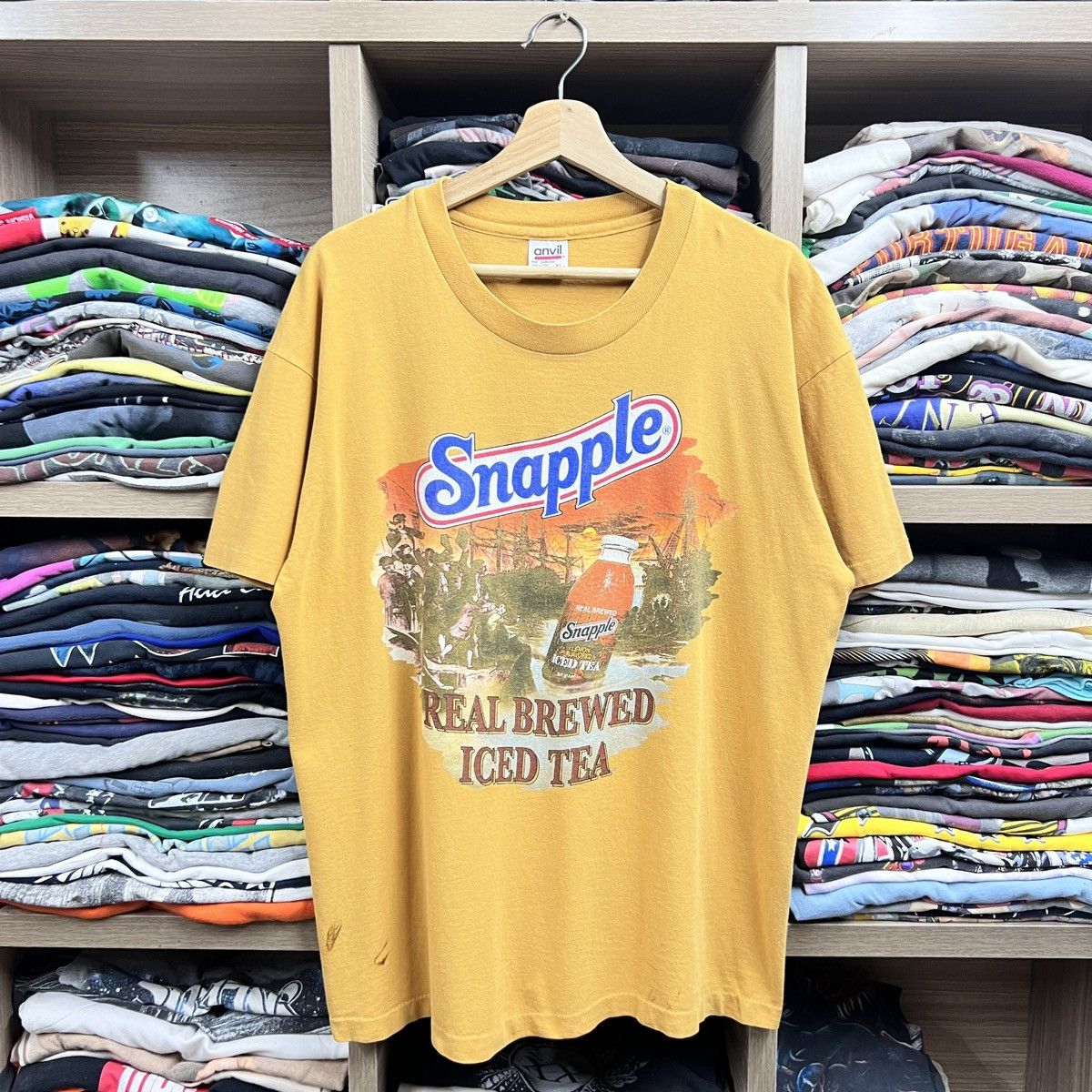 Vintage VTG SNAPPLE BREW ICE TEA PROMO TEE SINGLE STITCH Size US XL / EU 56 / 4 - 1 Thumbnail