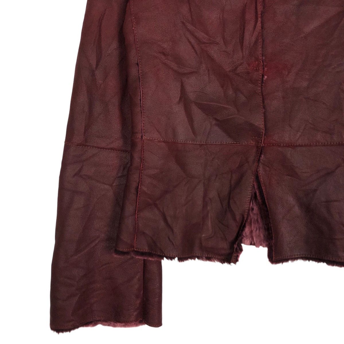 Vintage ITC Made in Italy Cropped Leather Jacket Mink Fur Shearling Size US M / EU 48-50 / 2 - 5 Thumbnail