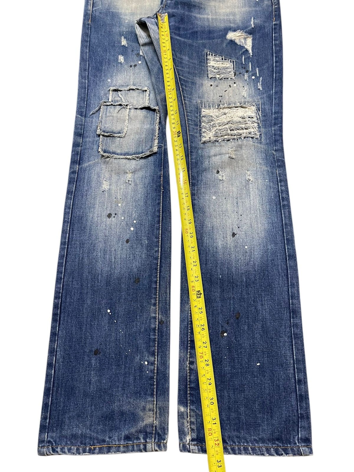 14th Addiction Vintage Japanese Brand Patches Distress Paint Splatter Jeans Size US 31 - 13 Thumbnail