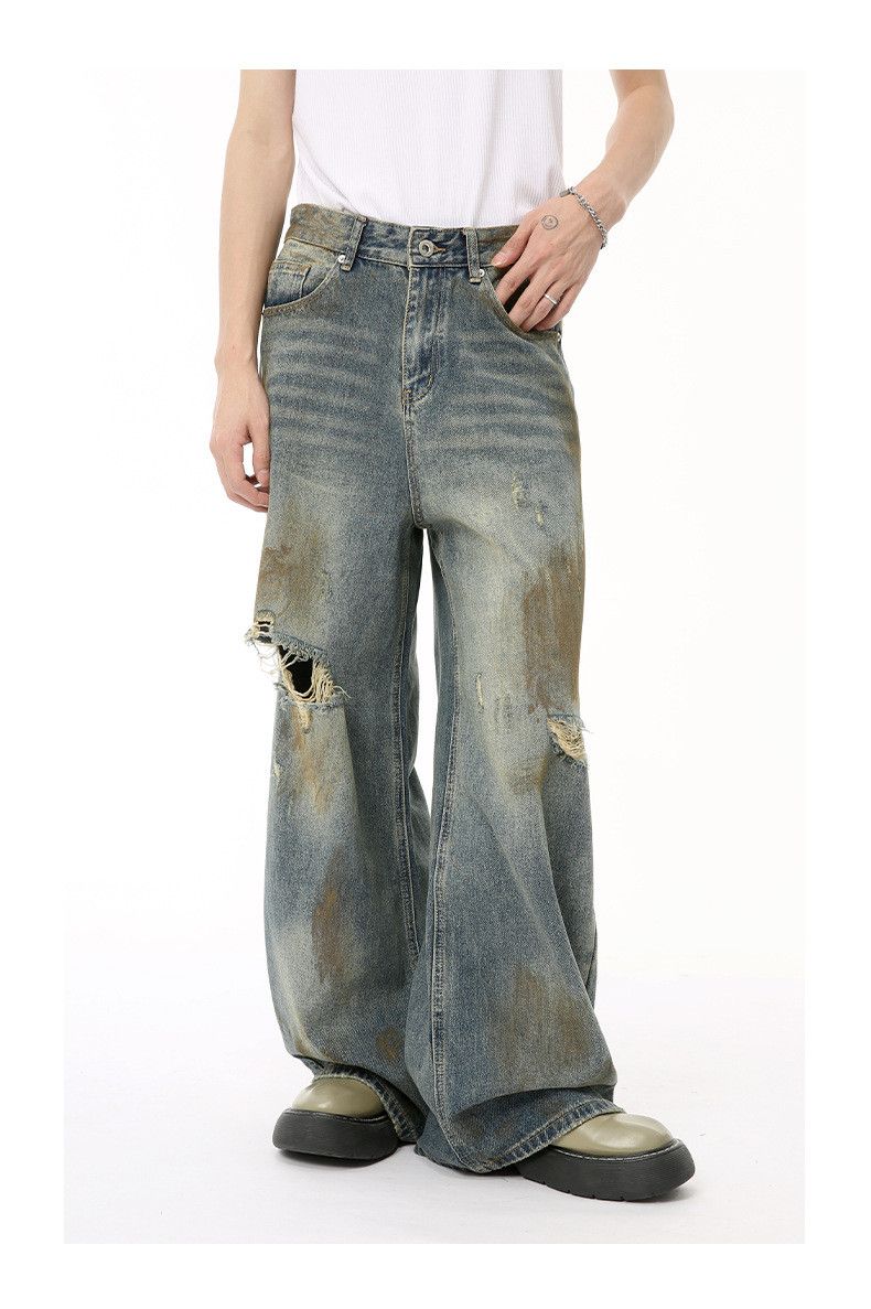 Japanese Brand × Jean Vintage distressed washed ripped jeans Size US 32 / EU 48 - 2 Thumbnail