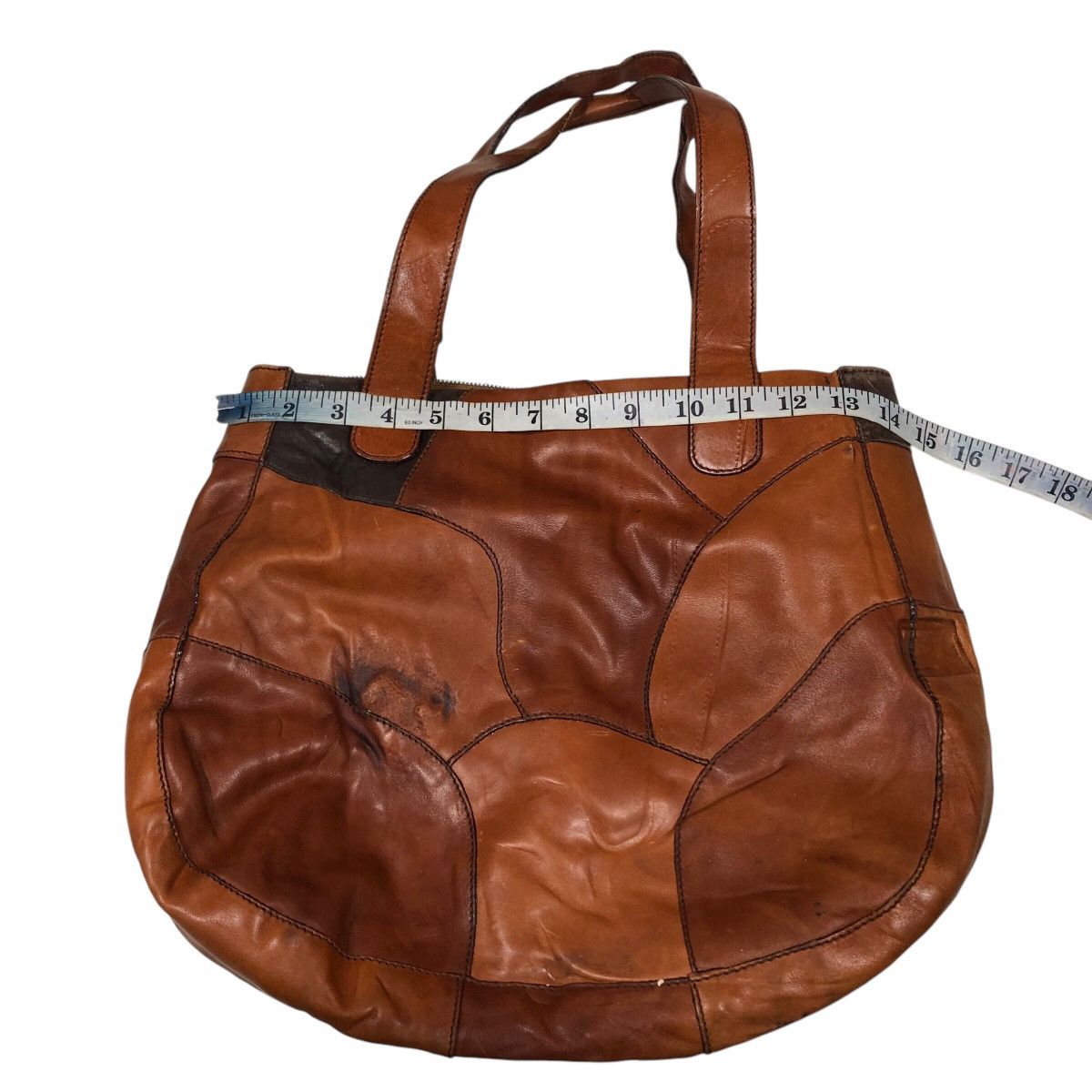 Vintage 📌Vtg Genuine Patchwork Leather Handbag Desmo Made in Italy Size ONE SIZE - 12 Thumbnail