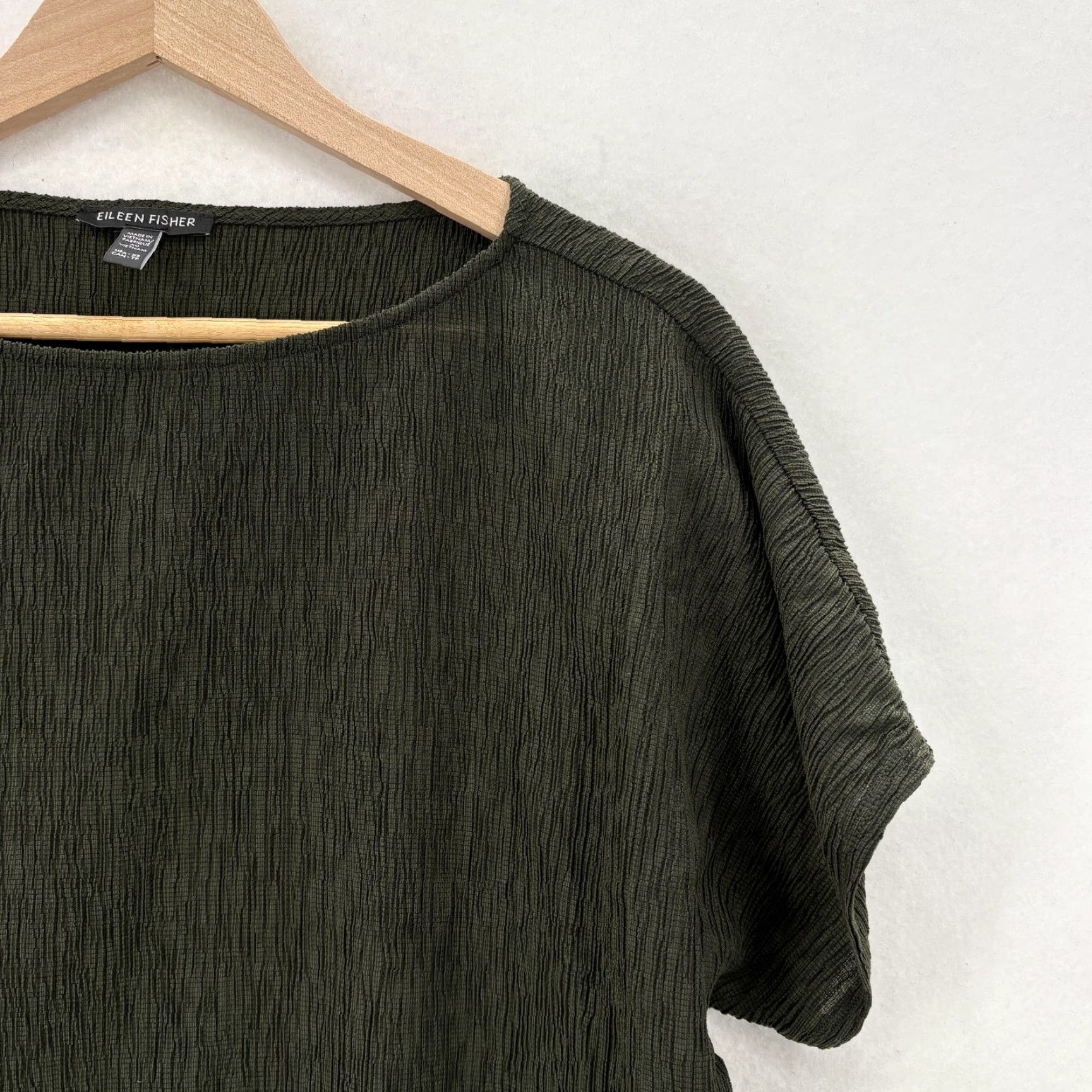 Eileen Fisher Eileen Fisher Blouse Womens XS Green Knit Boat Neck Dolman Sleeve Top Size XS / US 0-2 / IT 36-38 - 2 Thumbnail