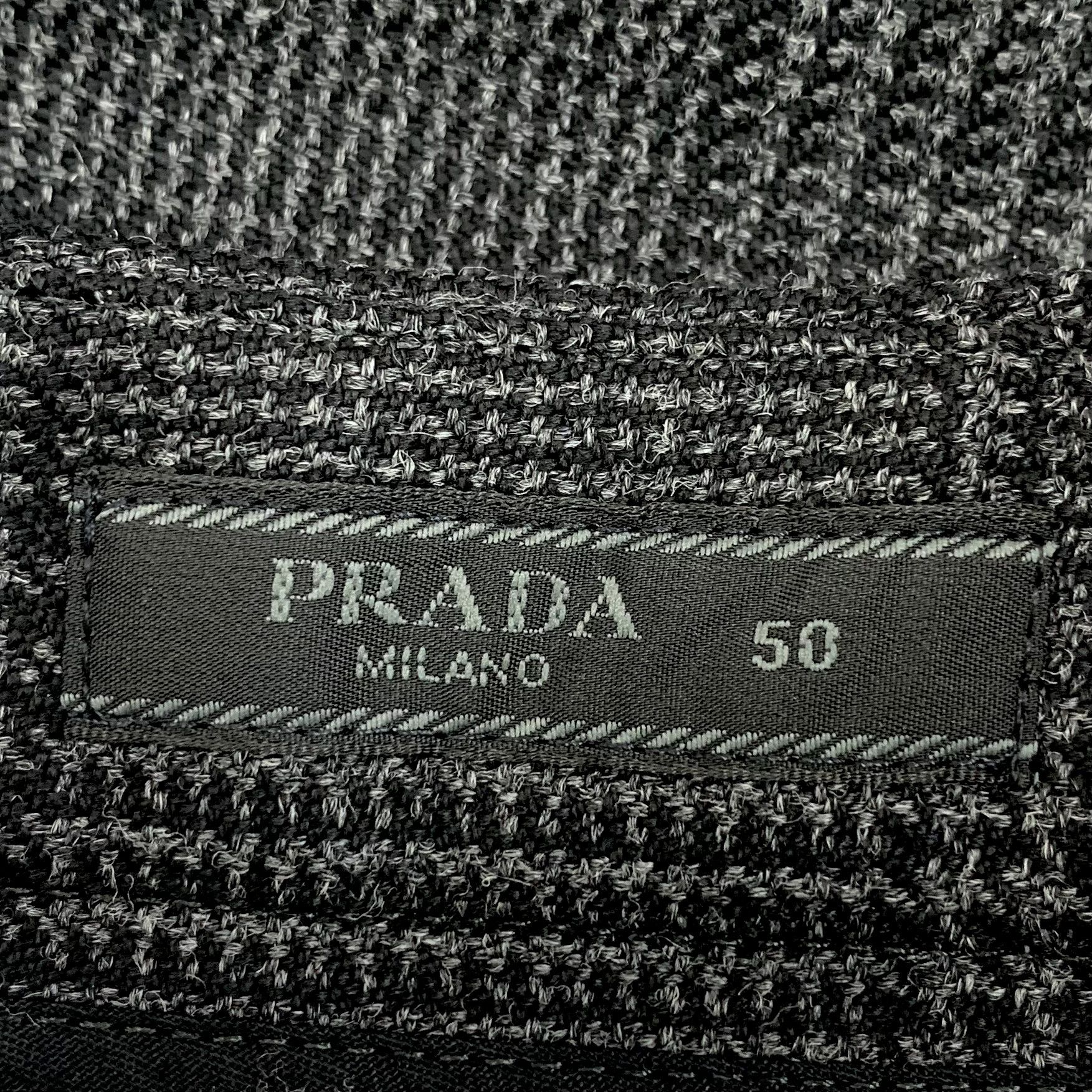 Prada Prada Grey Wool Plaid Casual Trousers (Size L) Size US 34 / EU 50 - 2 Thumbnail