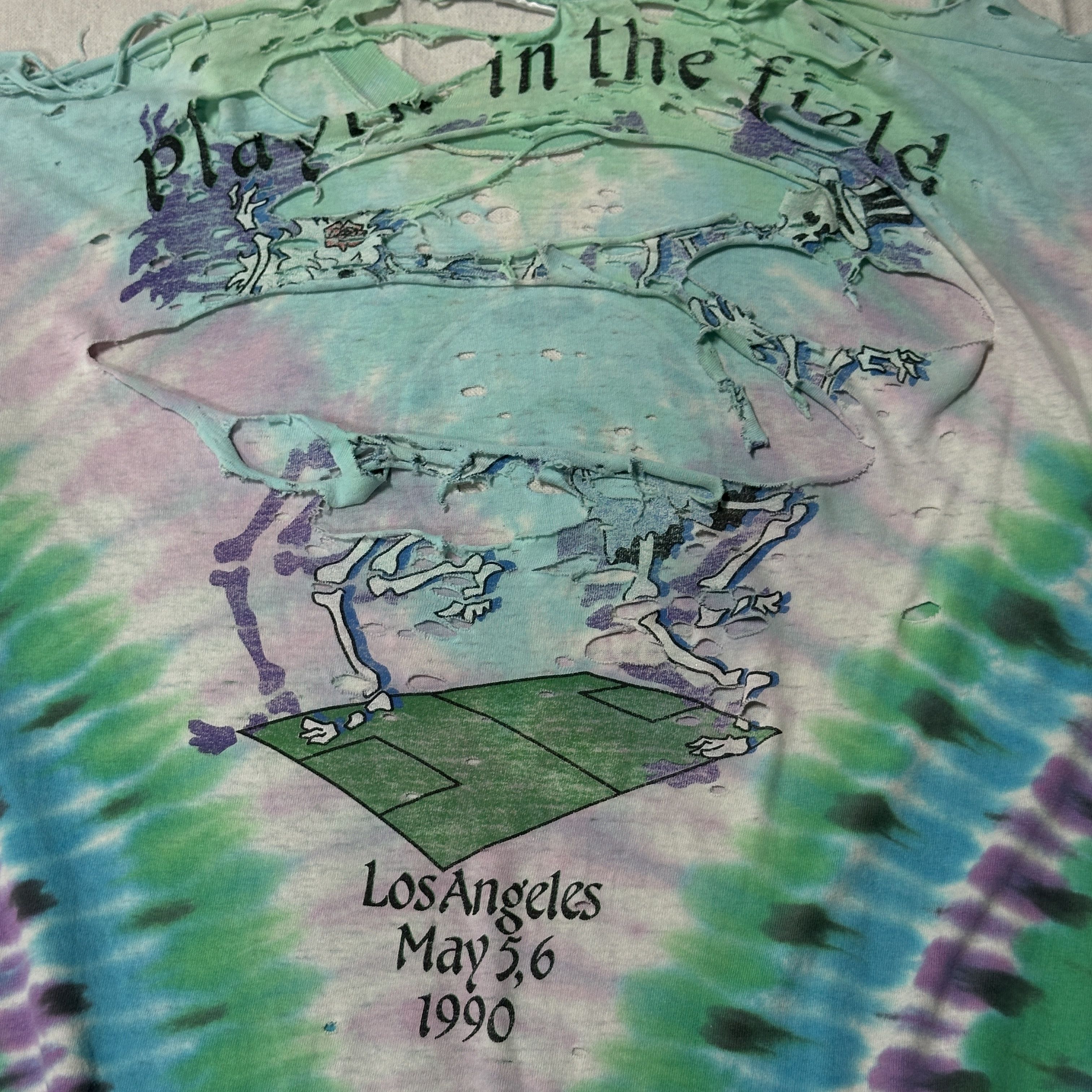 Fruit Of The Loom Vintage Grateful Dead Olympic Velodrome Tie-Dye T-Shirt Size XXL MAJOR DISTRESSED Size US XXL / EU 58 / 5 - 9 Thumbnail