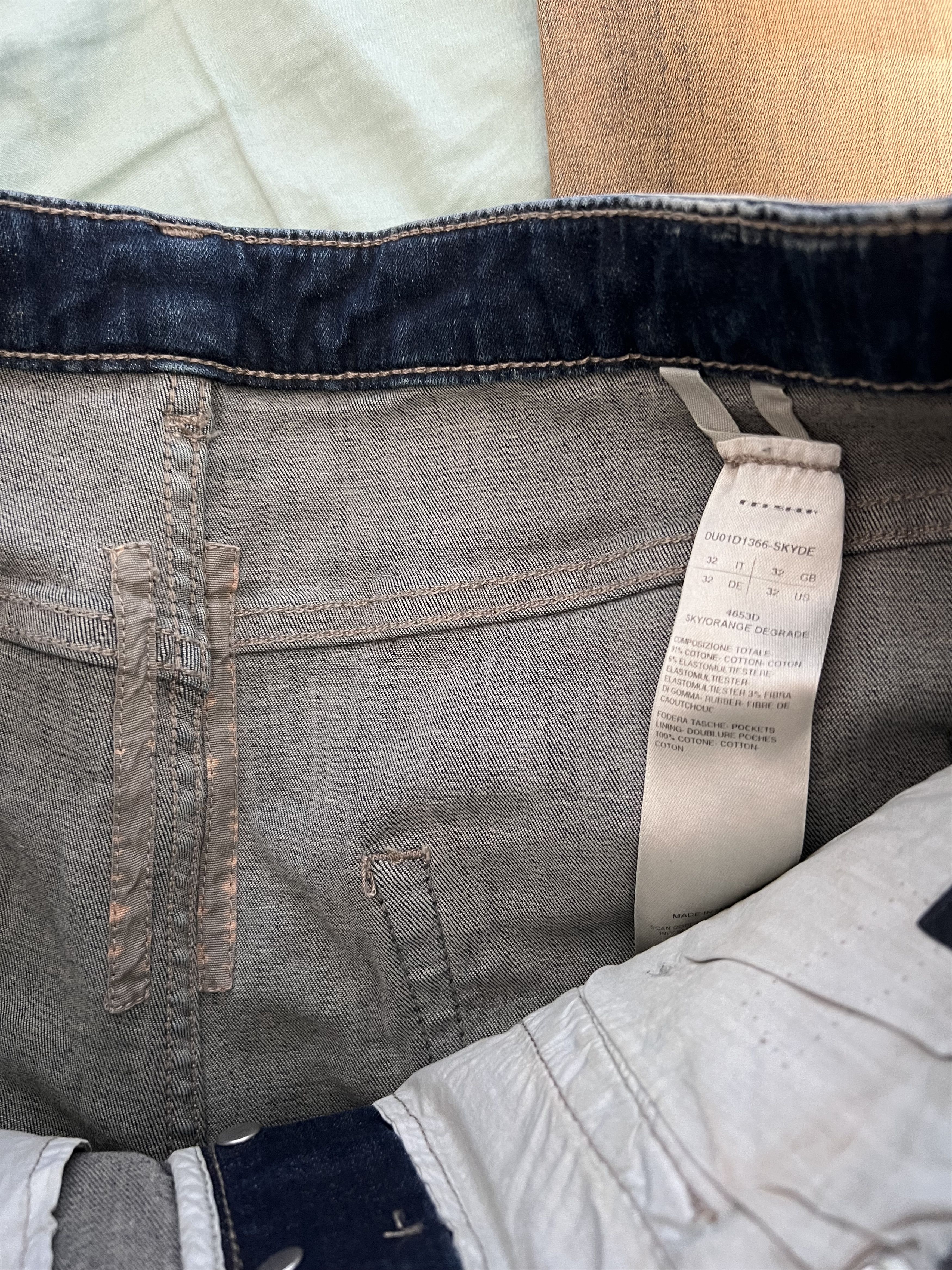 Rick Owens Drkshdw Rick Owens DRKSHDW Detroit Cut Jeans in Sky Orange Degrade Size US 32 / EU 48 - 8 Thumbnail