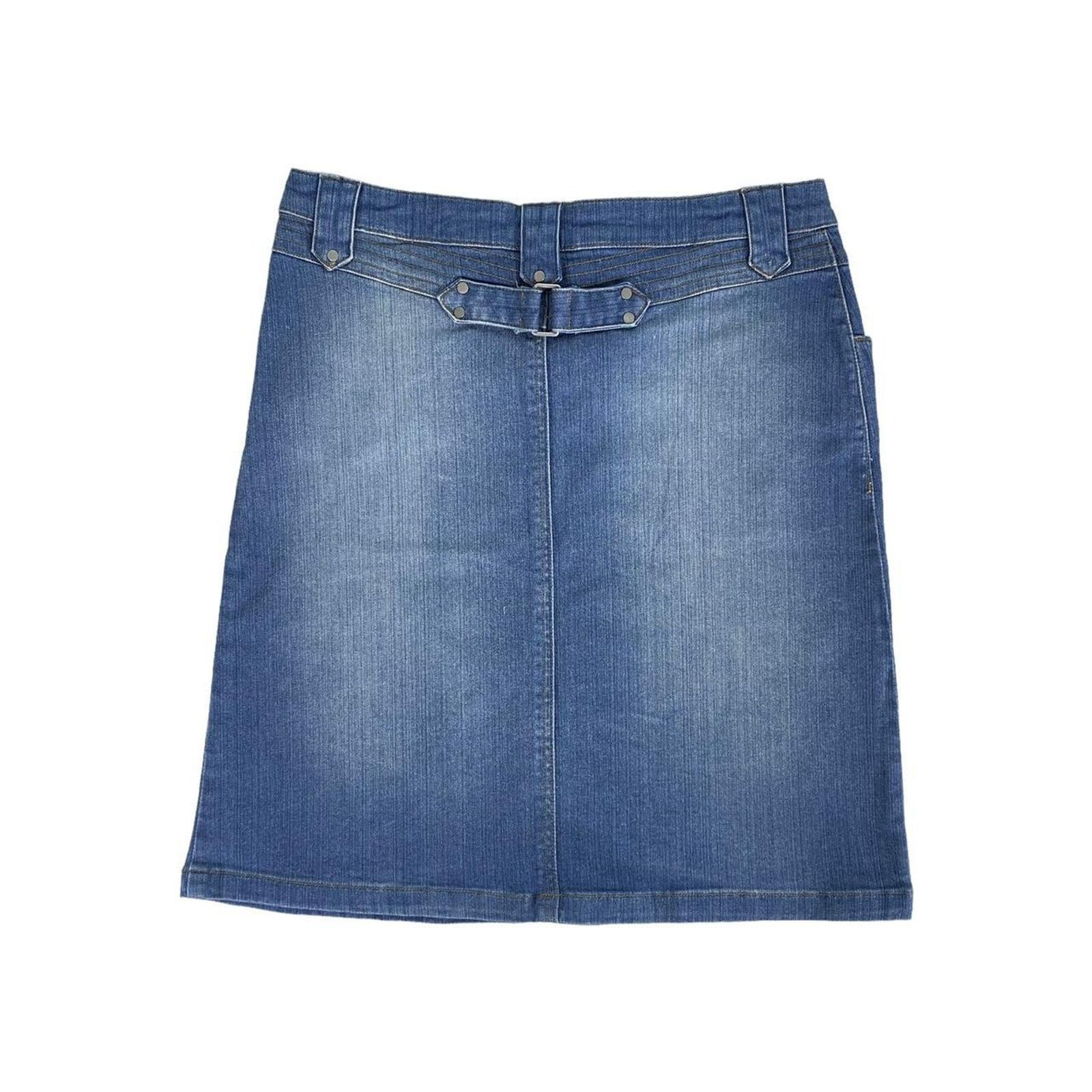Other × Vintage Elle Y2K Vintage Mid Rise Jean Denim Midi Skirt UK Size 12 Size 30" / US 8 / IT 44 - 4 Thumbnail