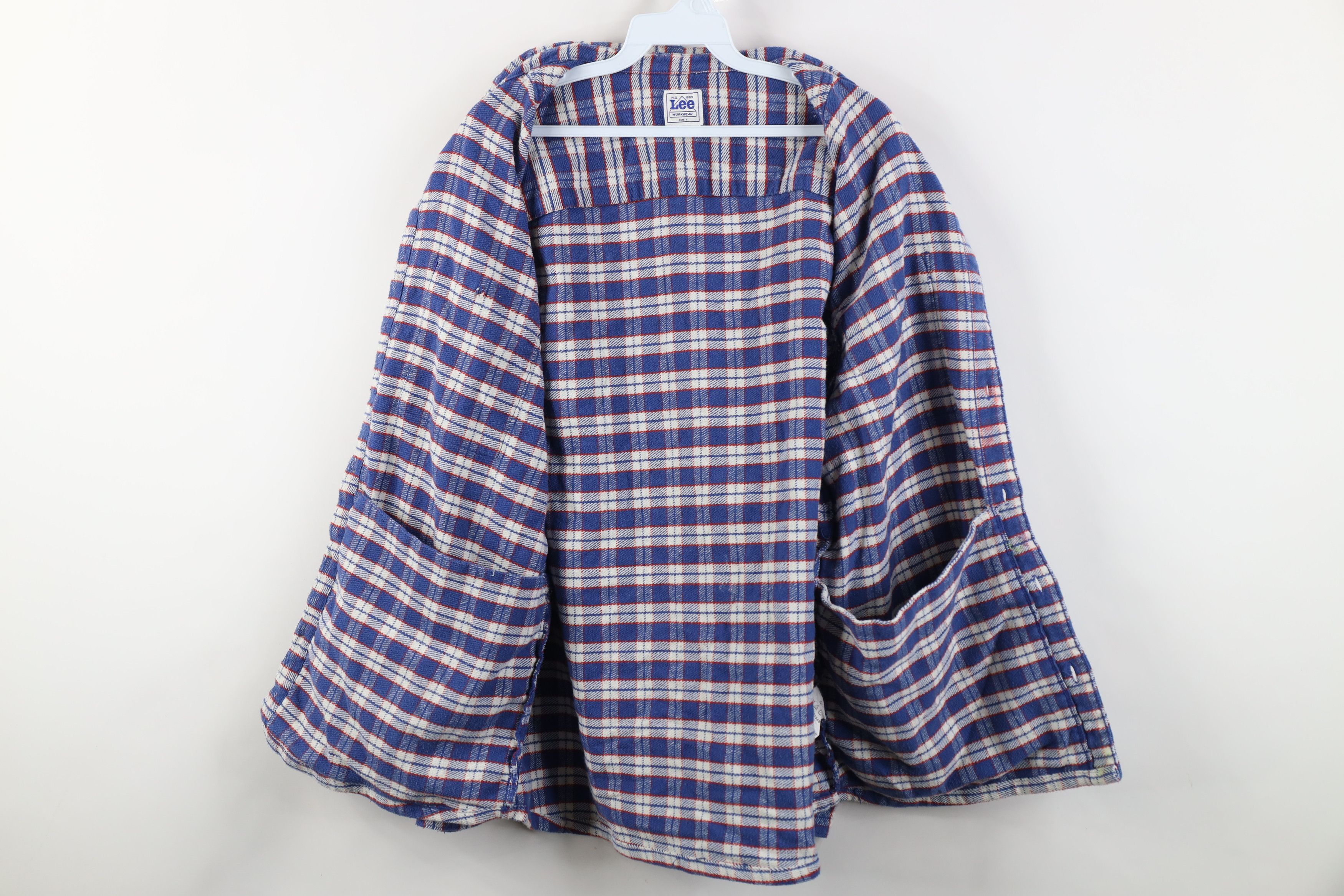 Lee Vintage 90s Y2K Lee Workwear Flannel Shirt Jacket Plaid Size US L / EU 52-54 / 3 - 11 Thumbnail