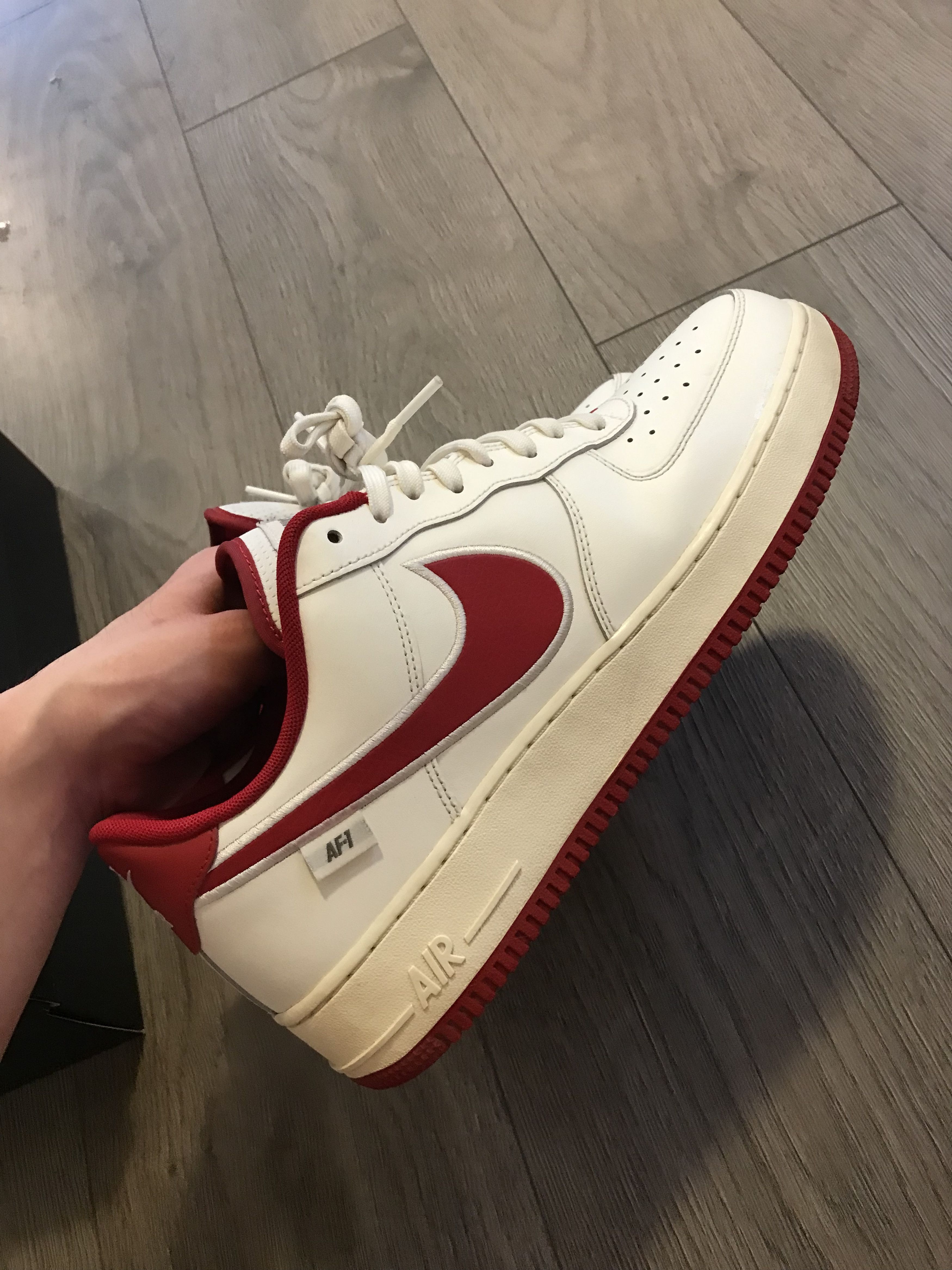 Nike Air Force One '07 Sail Gym Red Coconut Milk Size US 12 / EU 45 - 8 Thumbnail