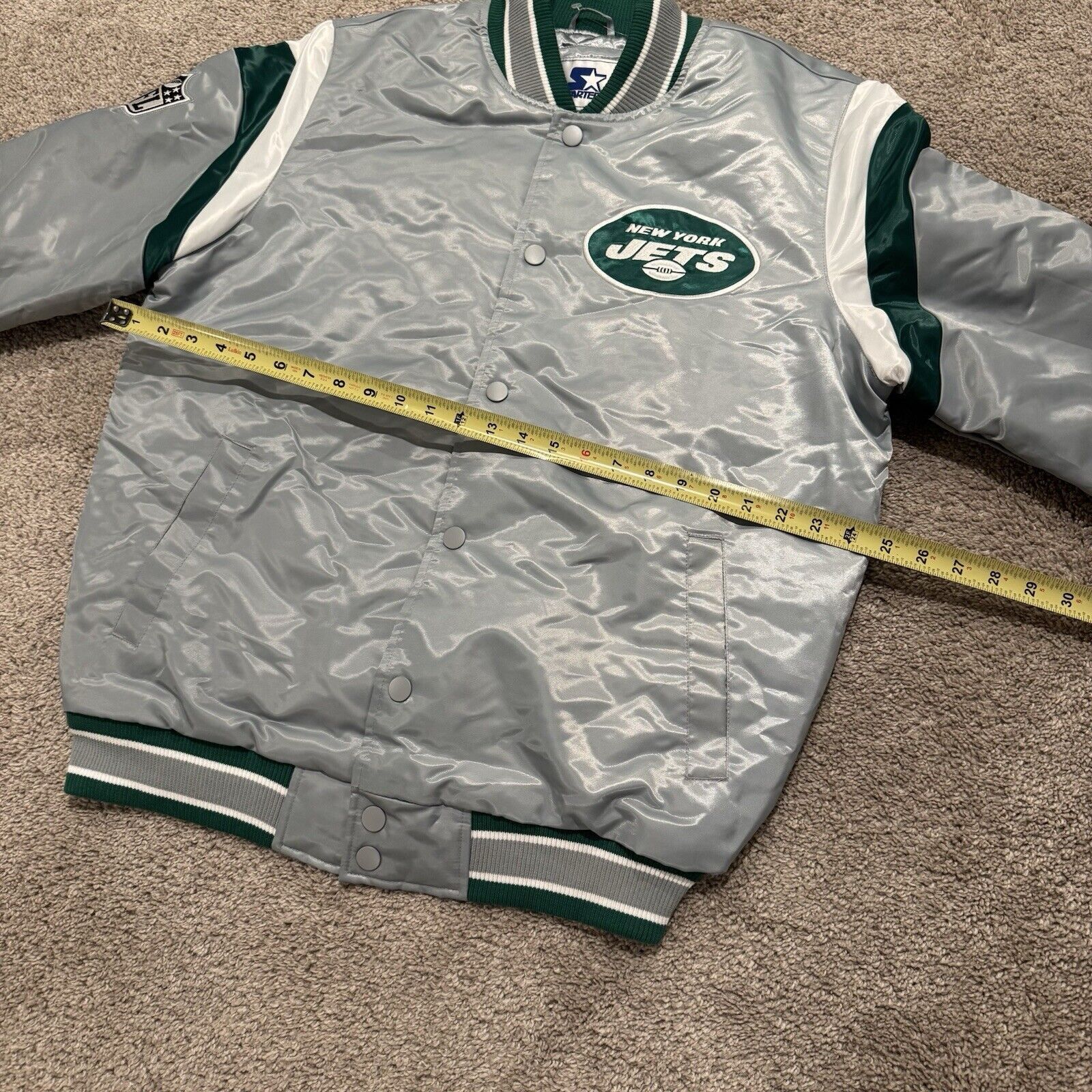Starter New York Jets Vintage Starter Satin Bomber Jacket Size Large Size US L / EU 52-54 / 3 - 9 Thumbnail