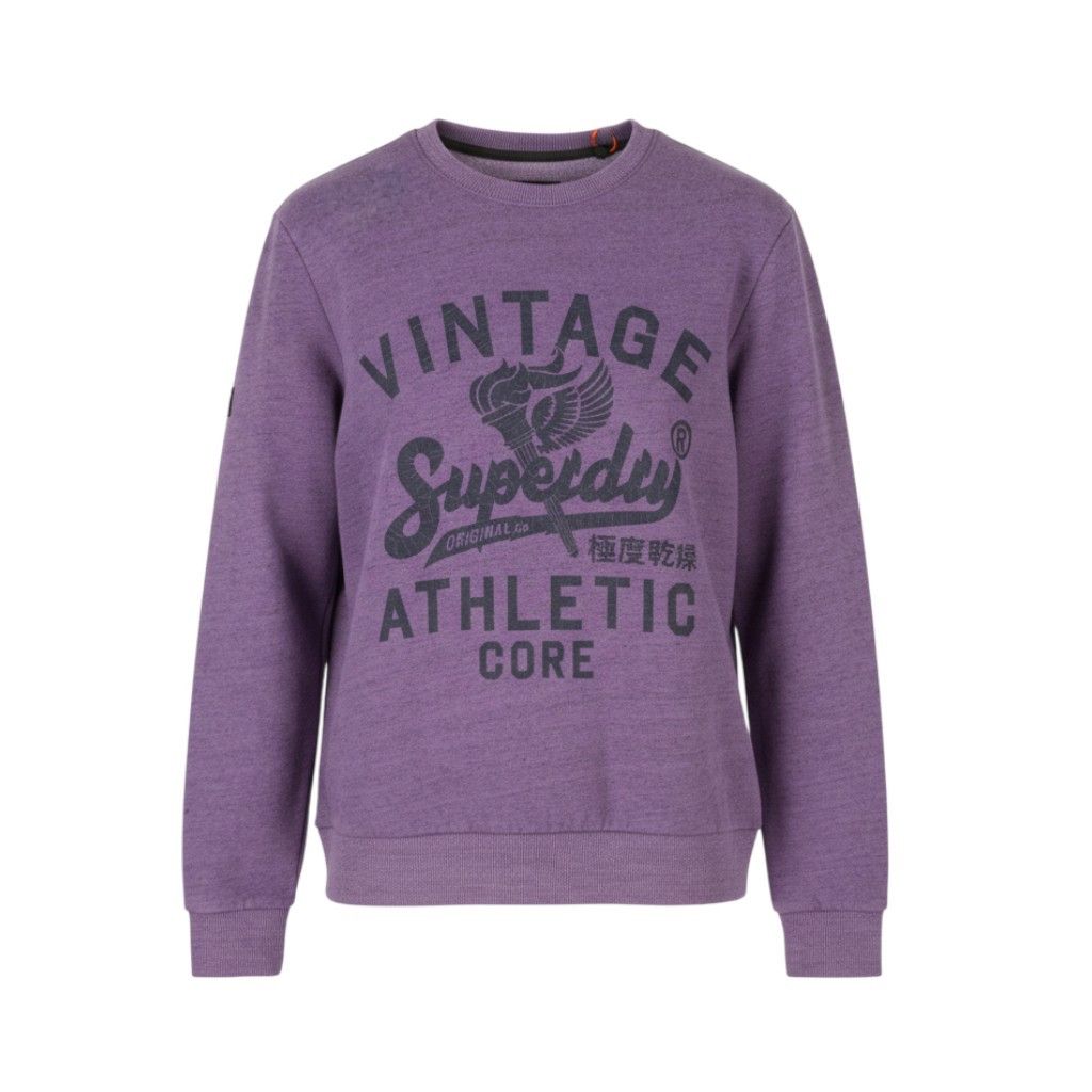 Superdry COLLEGE SCRIPTED M Purple Melange Pullover 87117 Size US M / EU 48-50 / 2 - 1 Thumbnail