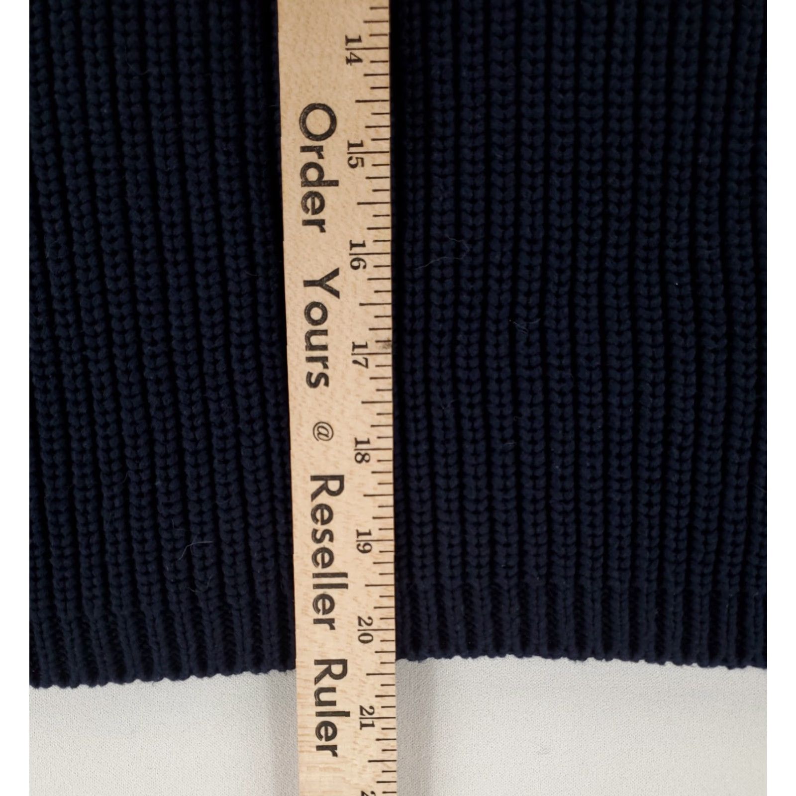 Quince Quince Sweater Cropped Heavy Cotton Knit Long Sleeve Blue Womens L Pullover Size L / US 10 / IT 46 - 6 Thumbnail