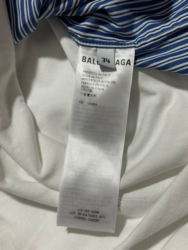 Balenciaga Balenciaga Large Destroyed Blue Striped Fake Two-piece Lon Size XXS / US 00 / IT 34 - 7 Thumbnail