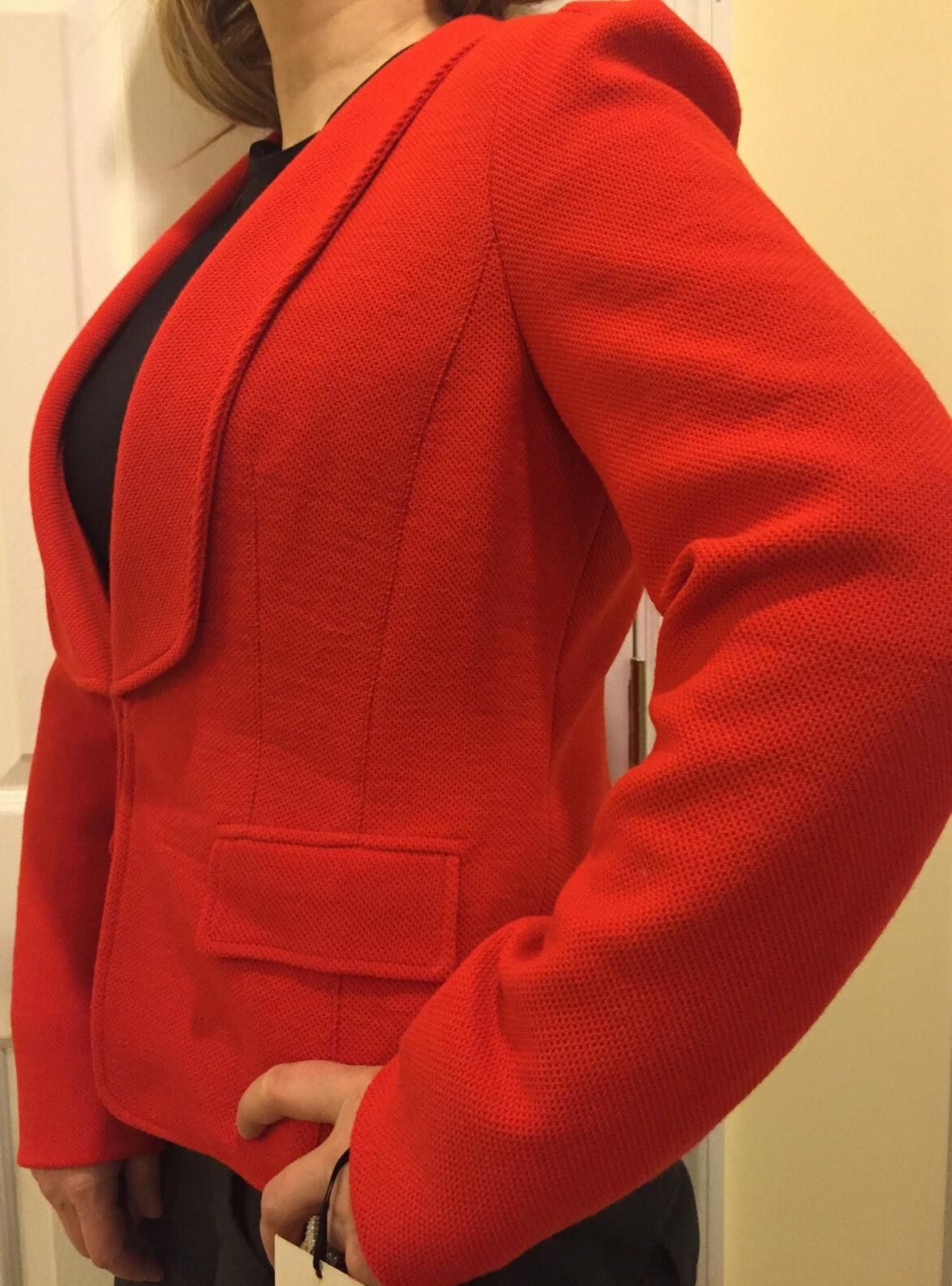 Other Worth New York Red Sport Jacket Rayon Polyster Bland Sz 10 Size L / US 10 / IT 46 - 3 Thumbnail