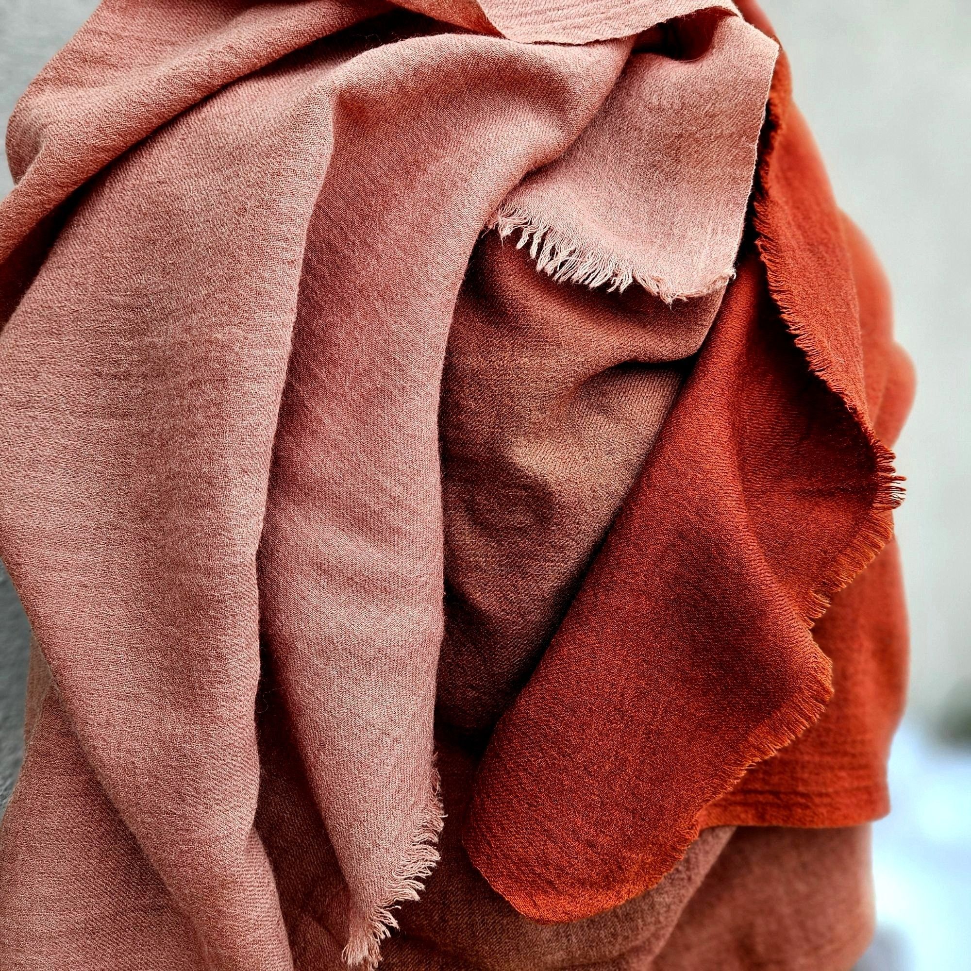Donna Karan Vintage Donna Karan Signature Wool Shawl Wrap Rust Blush Omb Size ONE SIZE - 15 Thumbnail