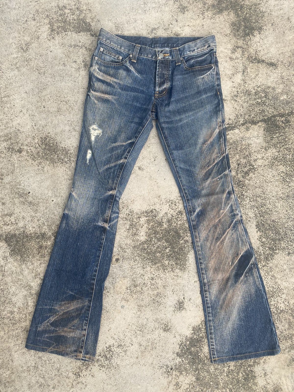 If Six Was Nine × Japanese Brand Flare Jeans Modern Lovers Clawmark Mud Distressd Size US 30 / EU 46 - 3 Thumbnail