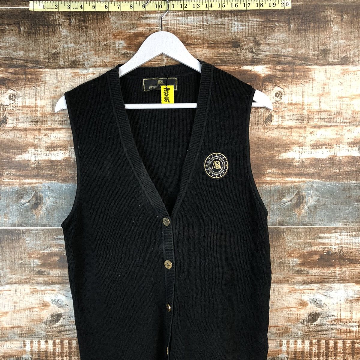 Japanese Brand Serio Mondo Black Vest Knitwear #A2205 Size US L / EU 52-54 / 3 - 2 Thumbnail