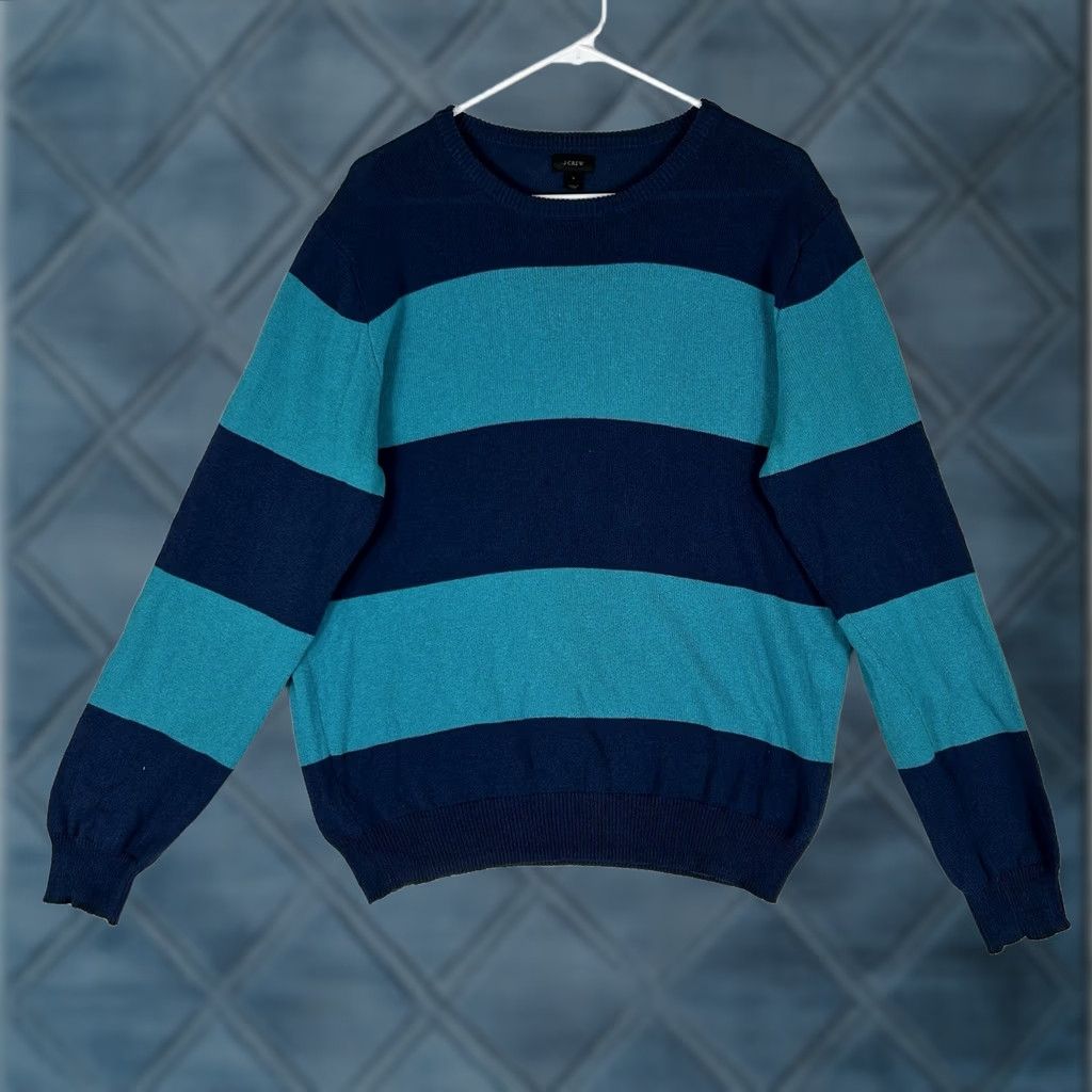 J.Crew J.Crew Lightweight Sweater Striped Blue Pullover Long Sleeve Small M Size US S / EU 44-46 / 1 - 1 Thumbnail