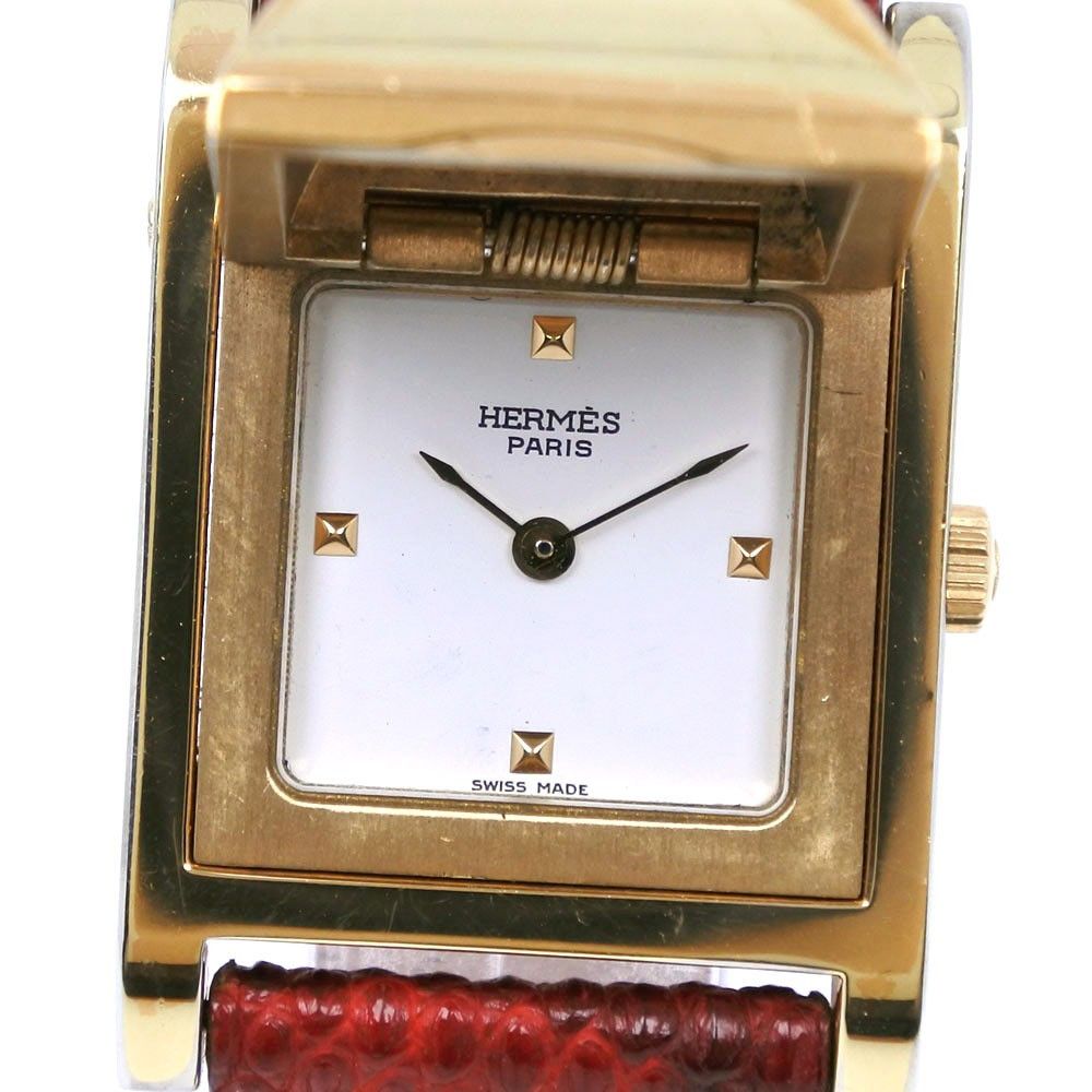 Hermes Hermes Medor Quartz Watch Plated Metal and Leather Size ONE SIZE - 1 Thumbnail
