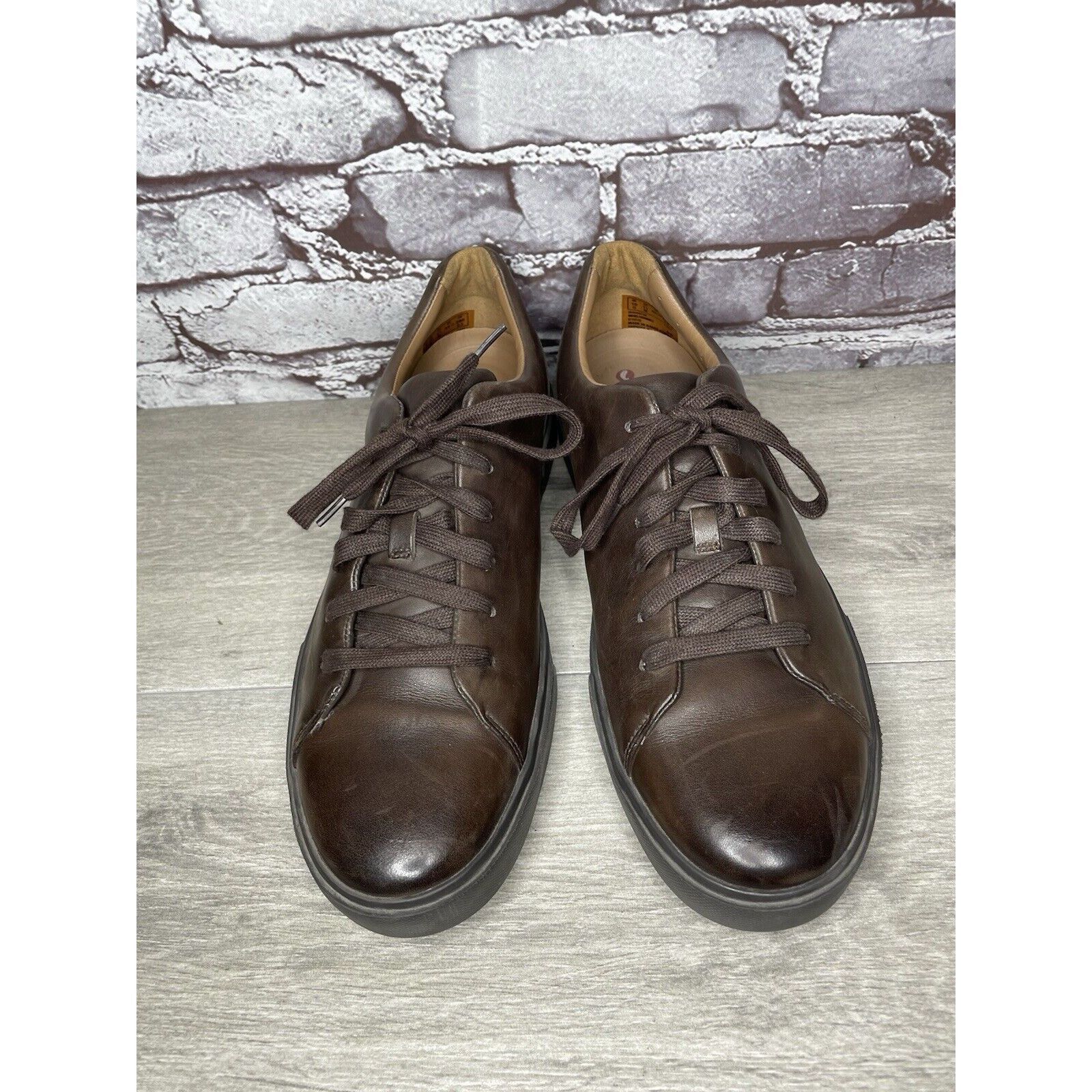 Clarks Clarks Unstructured Brown Leather Lace Up Casual Sneakers Sh Size US 11 / EU 44 - 2 Thumbnail