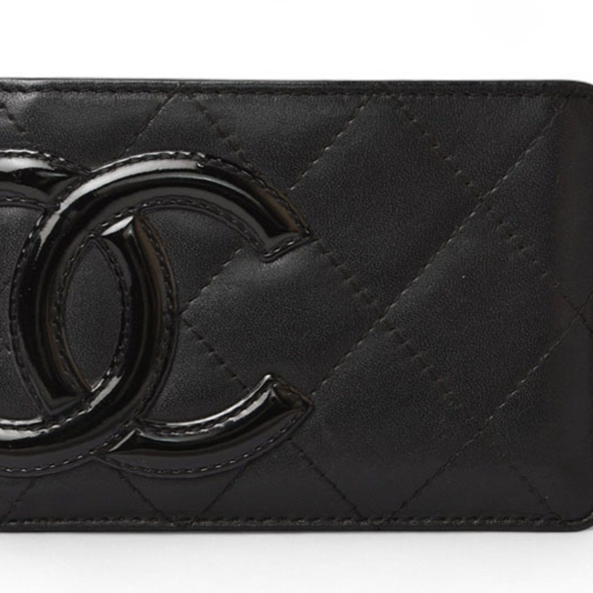 Chanel CHANEL Card Case Business Holder Cambon Line Leather Black Size ONE SIZE - 1 Thumbnail