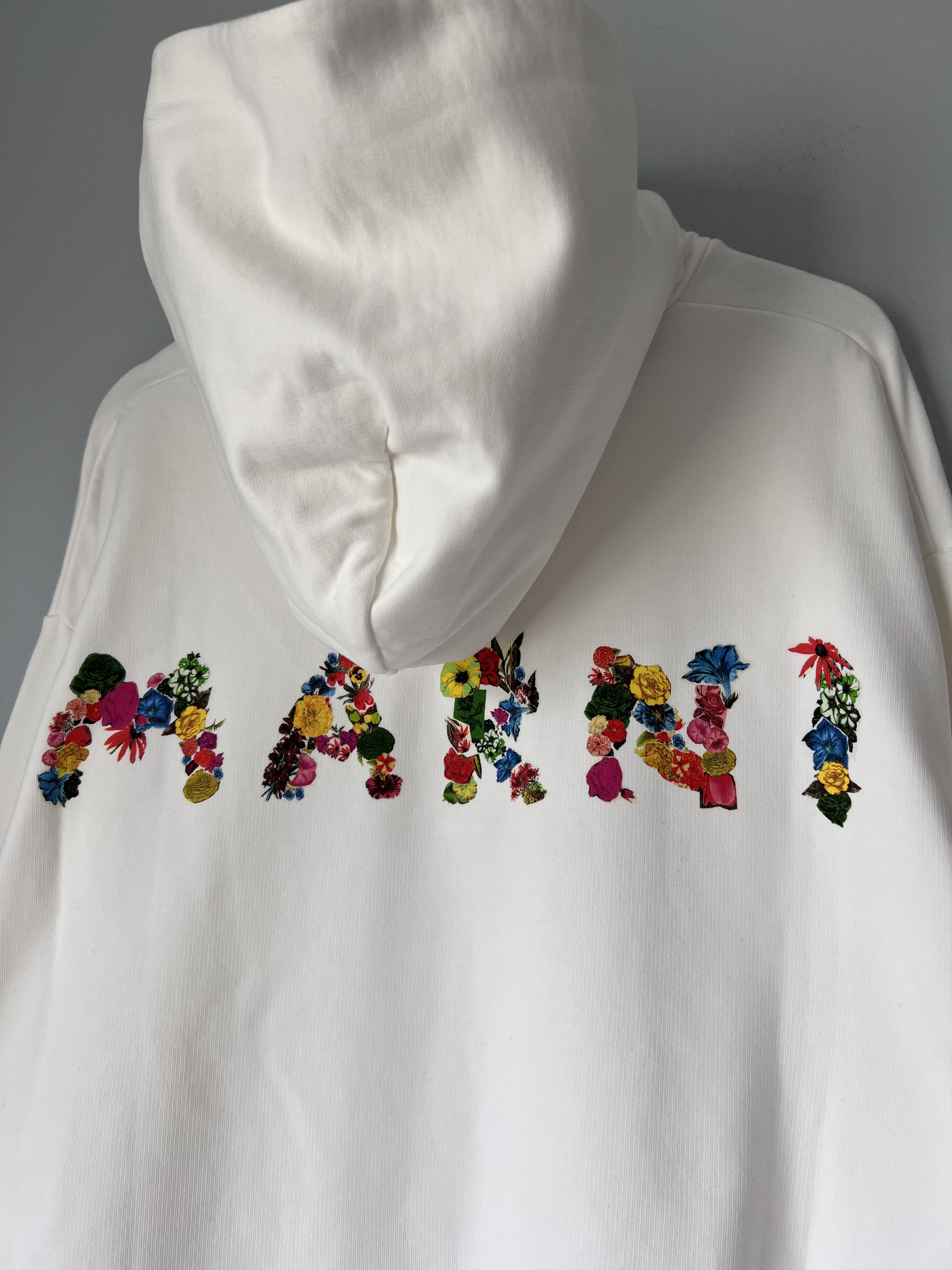 Marni Marni Collage Bouquet Logo Hoodie in White Size US M / EU 48-50 / 2 - 2 Thumbnail