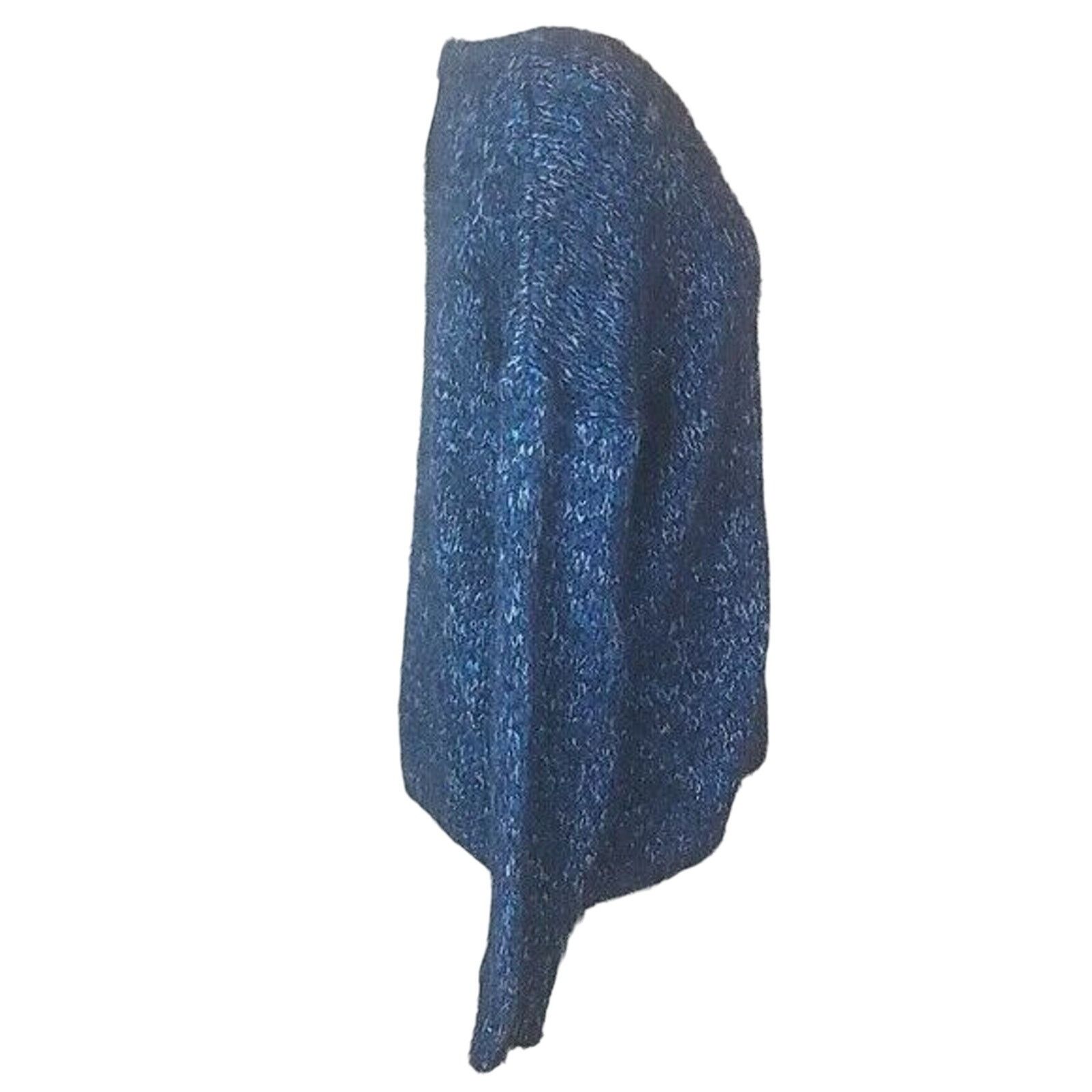 Tumi TU Sweater16 Blue Fuzzy Comfy Cozy Pullover Jumper Casual Size XXL / US 16-18 / IT 52-54 - 2 Thumbnail