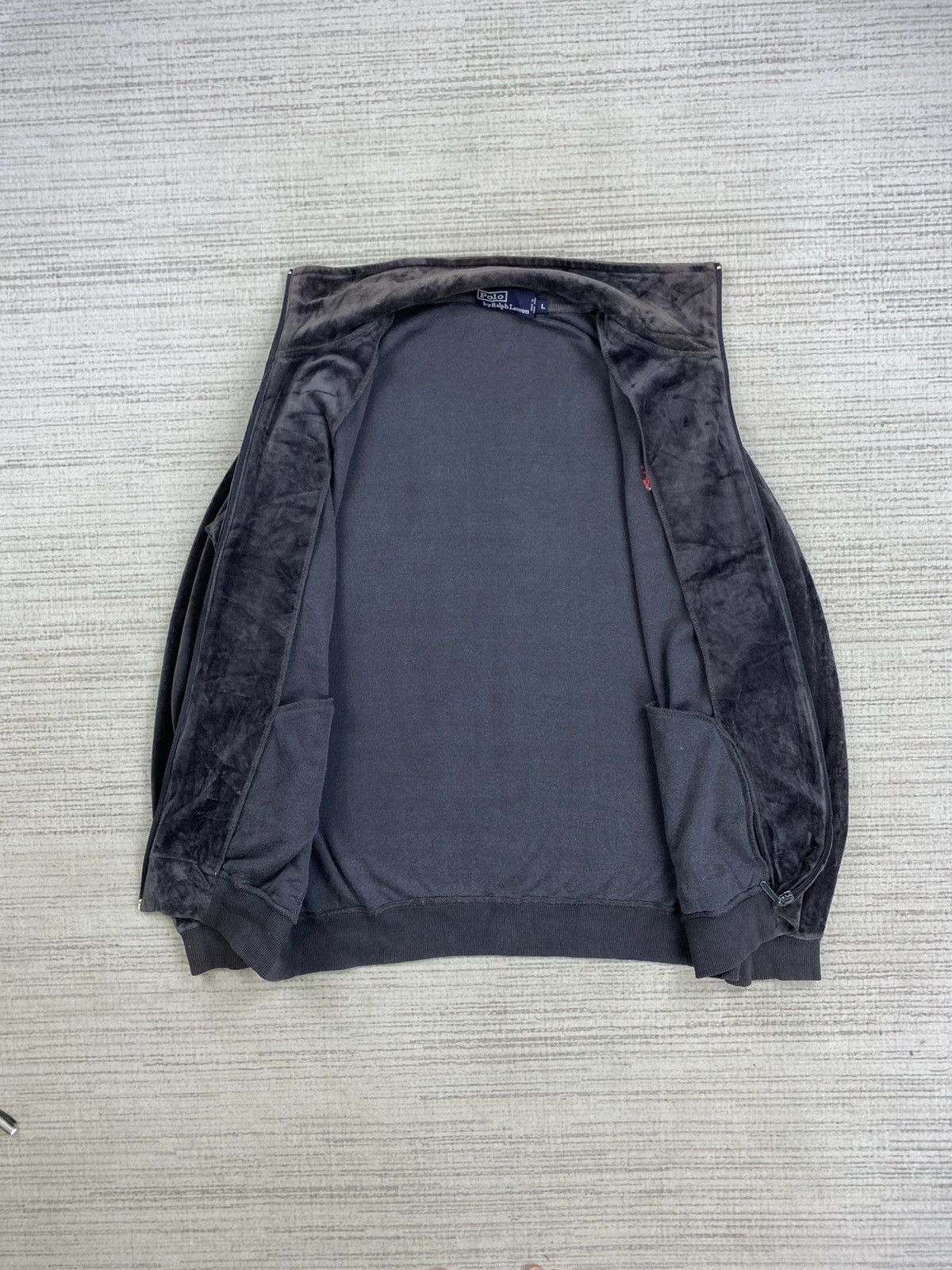 Polo Ralph Lauren × Vintage Vintage 90s Polo Ralph Lauren Velvet Zipper Jacket Size US L / EU 52-54 / 3 - 5 Thumbnail