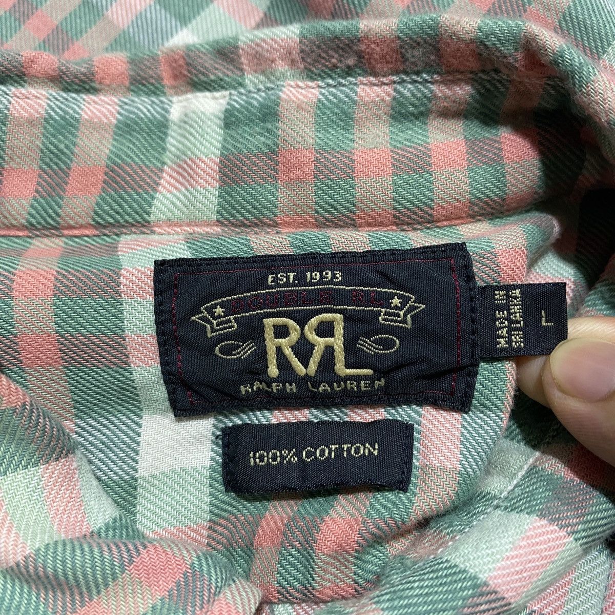 RRL Ralph Lauren Flannel Button Shirt Size US L / EU 52-54 / 3 - 10 Thumbnail
