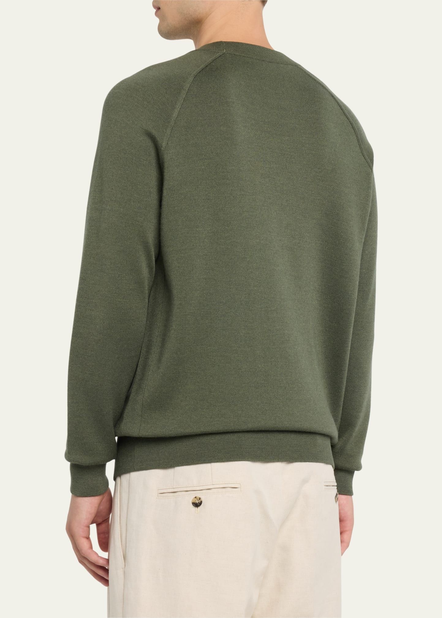 Loro Piana o1w1db10724 Balfour Crewneck Sweater in Green Size US XL / EU 56 / 4 - 3 Thumbnail