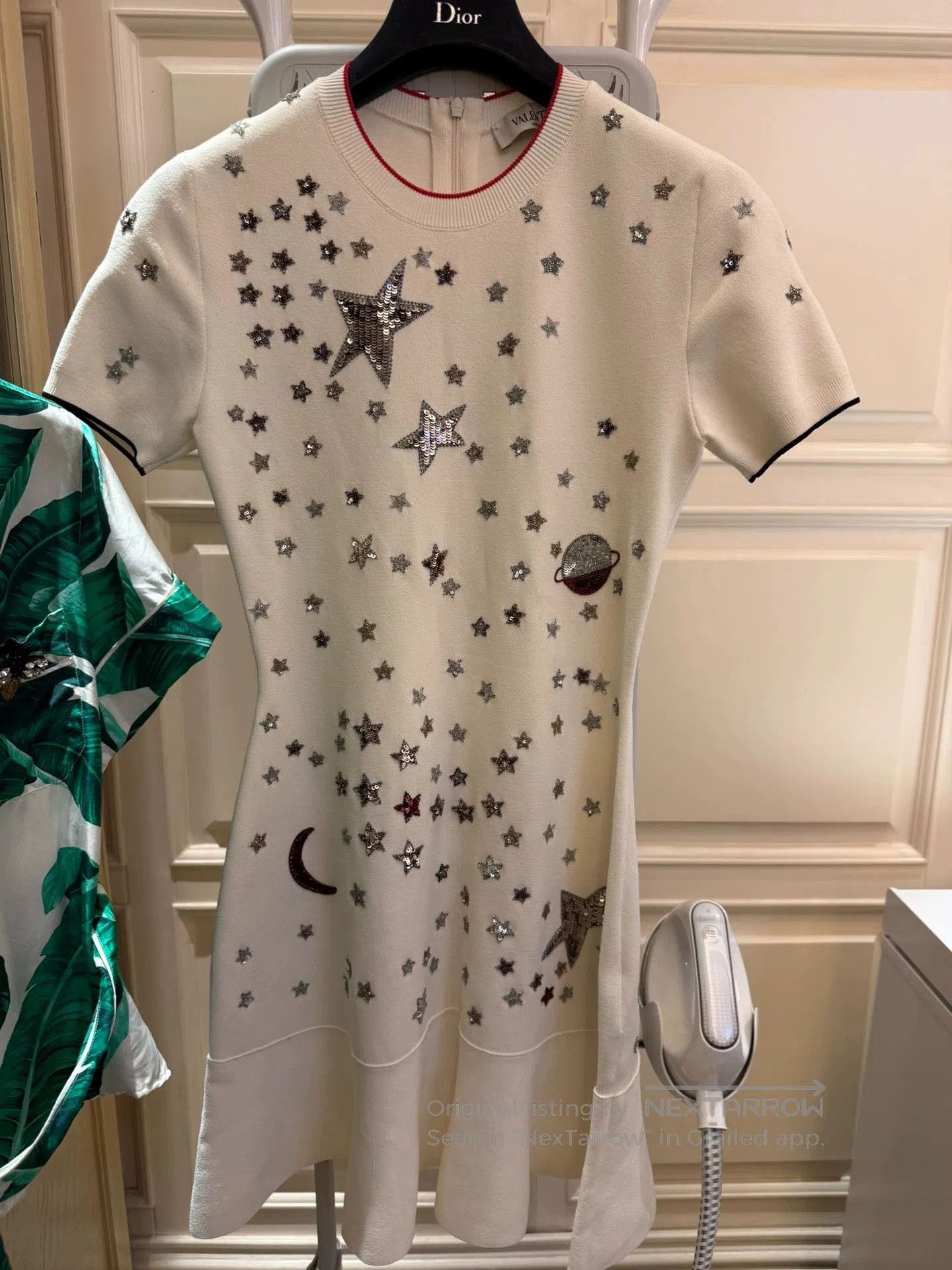 Valentino Beige Knit Star Dress.