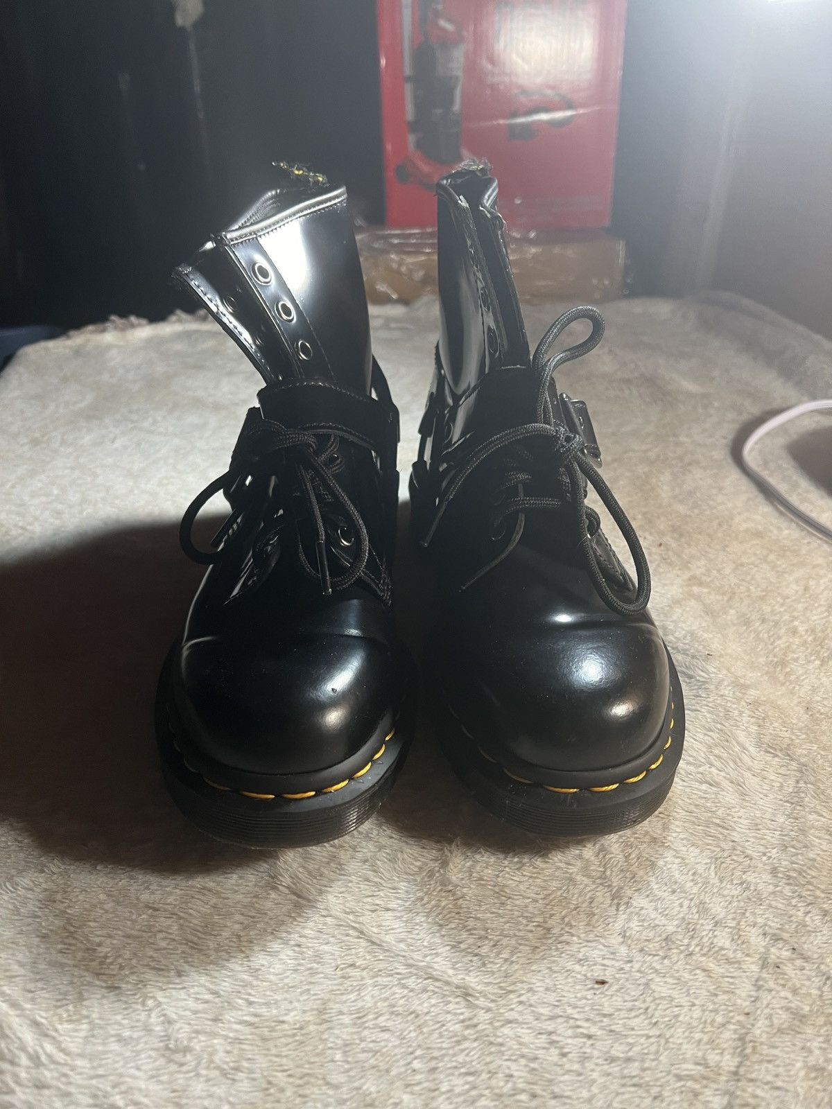 image of Dr Martens Harness Doc Martens Boots in Black, Men's (Size 8)