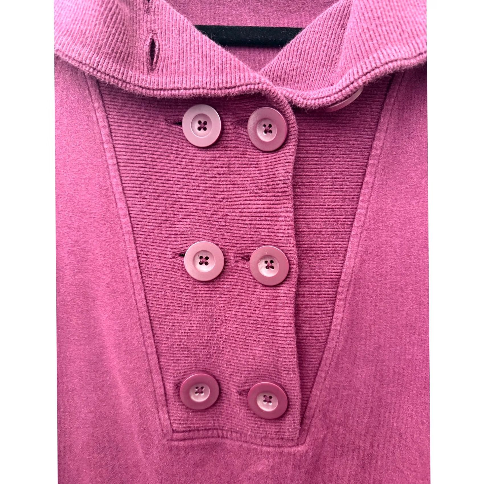 Banana Republic VINTAGE Banana Republic Purple Cotton Button Pullover Sweater Pockets Small Women S Regular Pullover Size S / US 4 / IT 40 - 4 Thumbnail